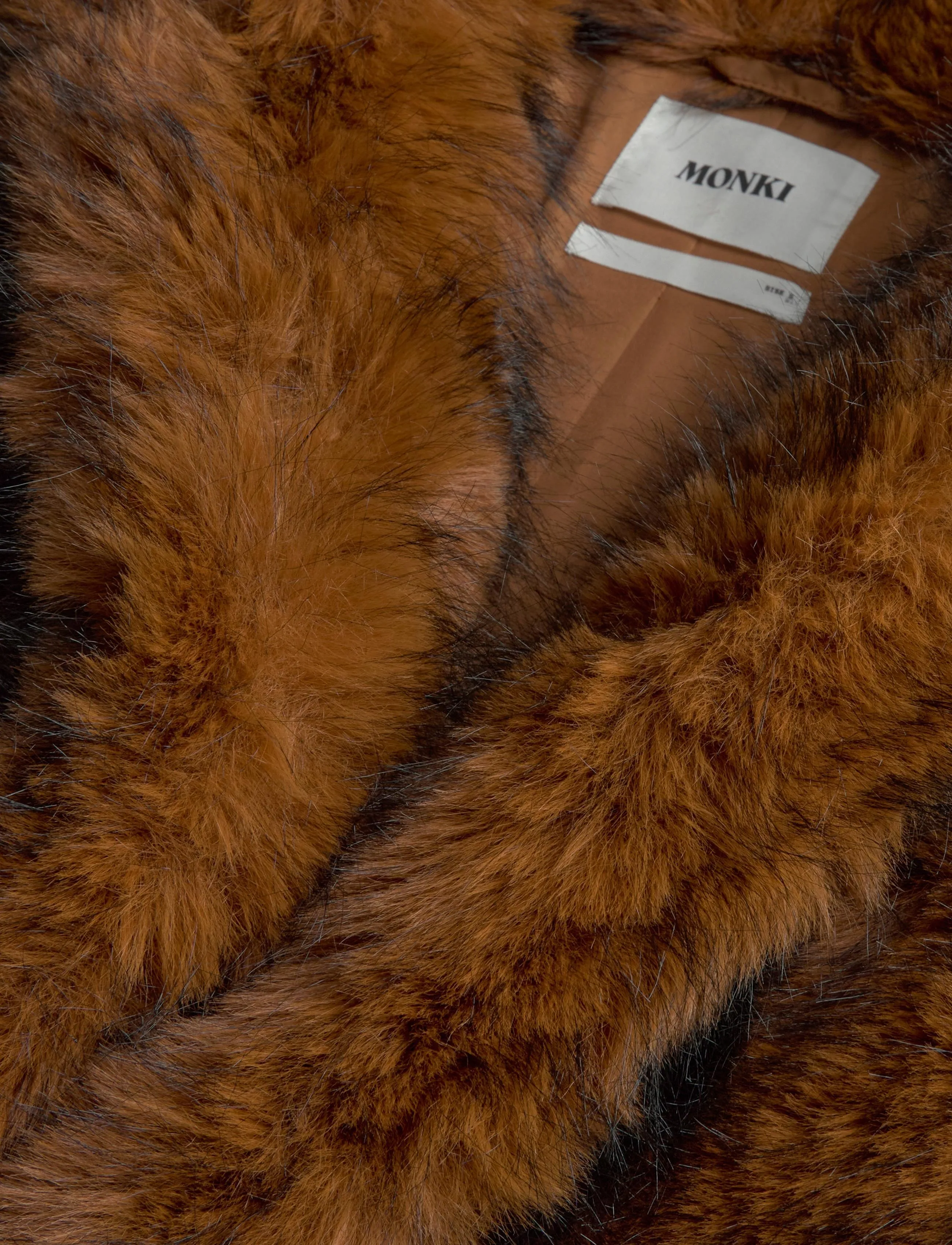 Monki - Relaxed faux fur jacket - faux fur - orange dark - 2
