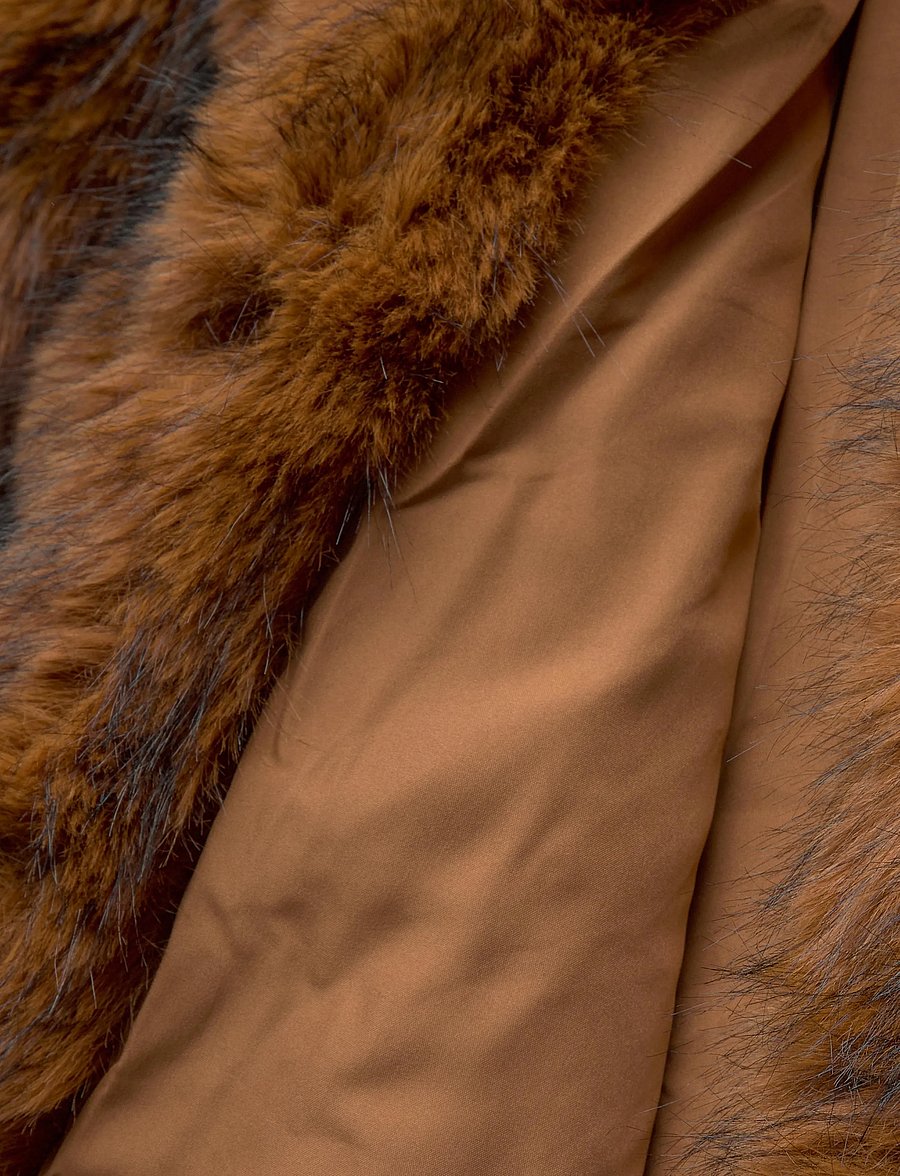 Monki - Relaxed faux fur jacket - faux fur jakker - orange dark - 4