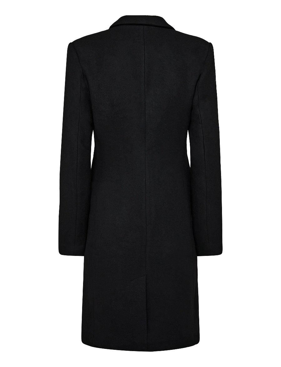 Monki - 70's Knee Wool Coat - Úlpur - black dark - 1