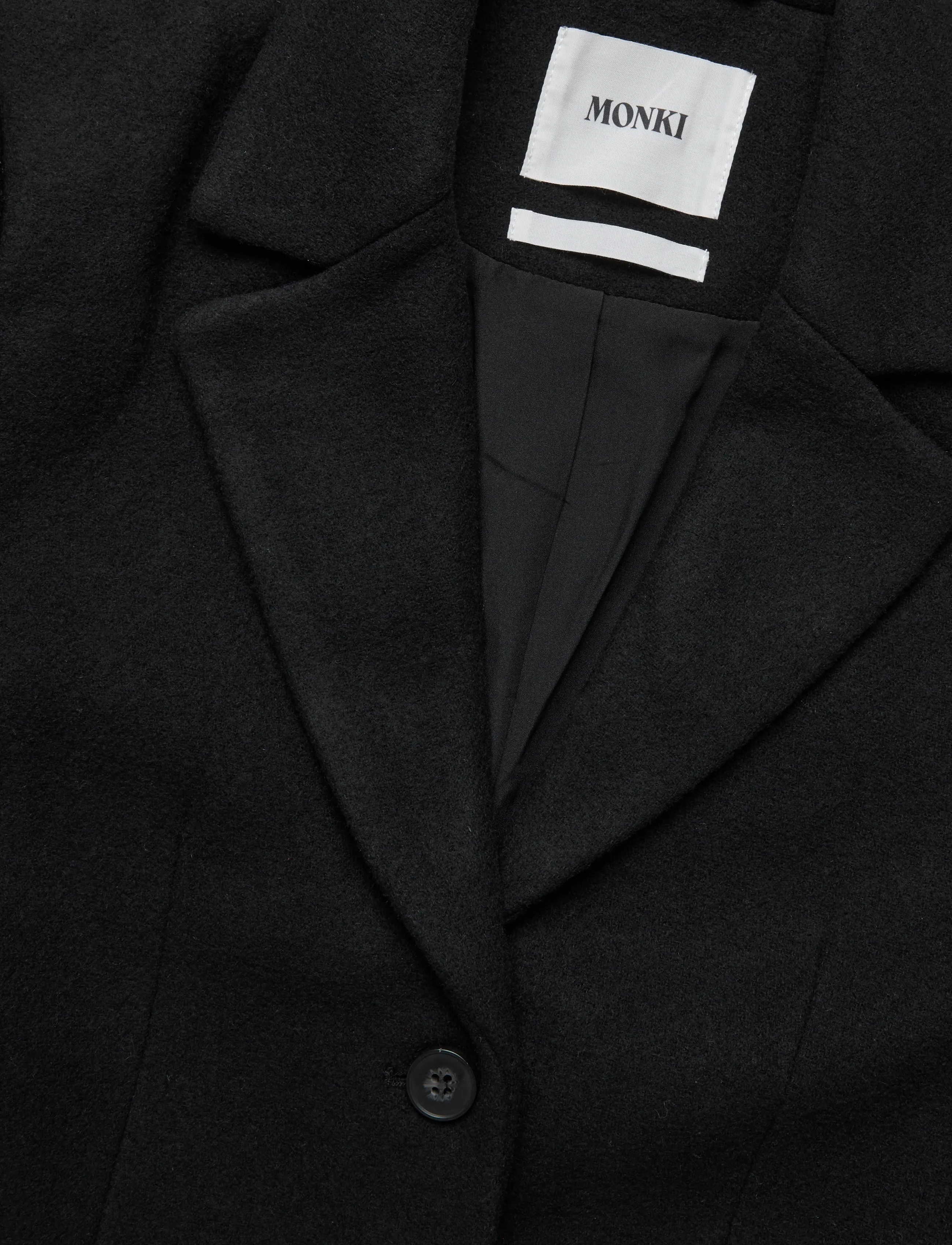 Monki - 70's Knee Wool Coat - black dark - 2