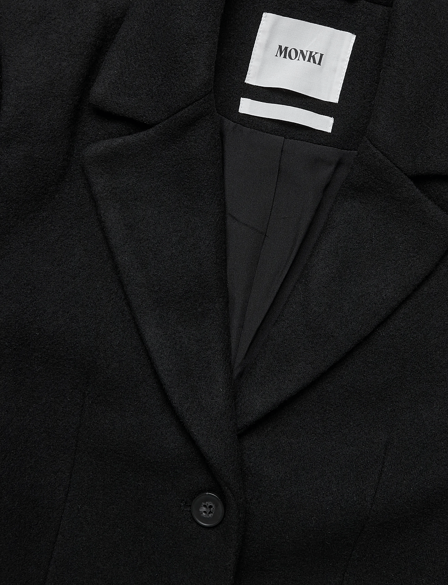 Monki - 70's Knee Wool Coat - Úlpur - black dark - 2
