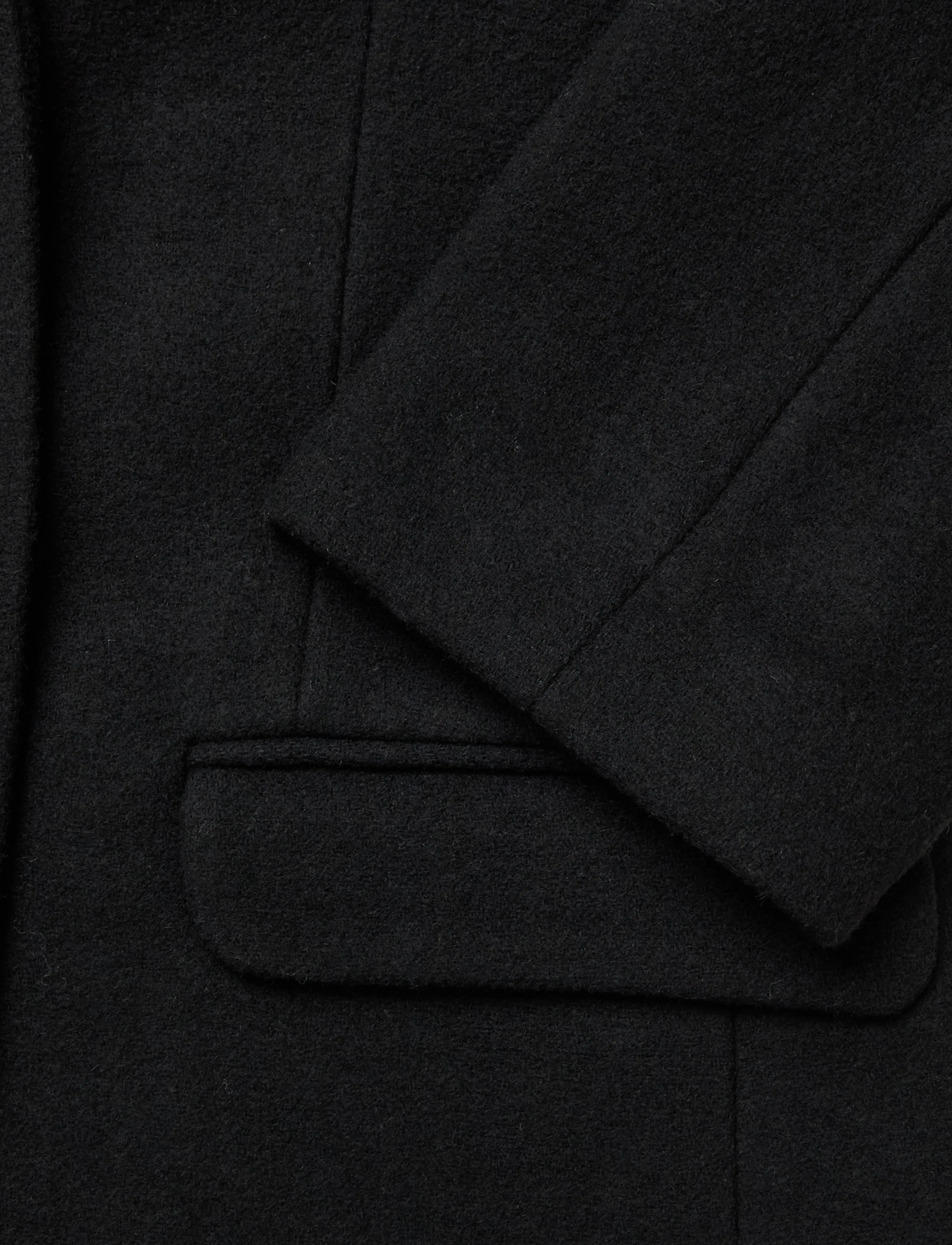 Monki - 70's Knee Wool Coat - black dark - 3