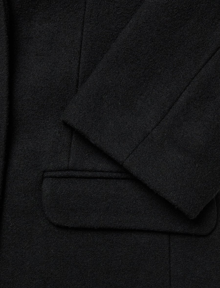 Monki - 70's Knee Wool Coat - Úlpur - black dark - 3