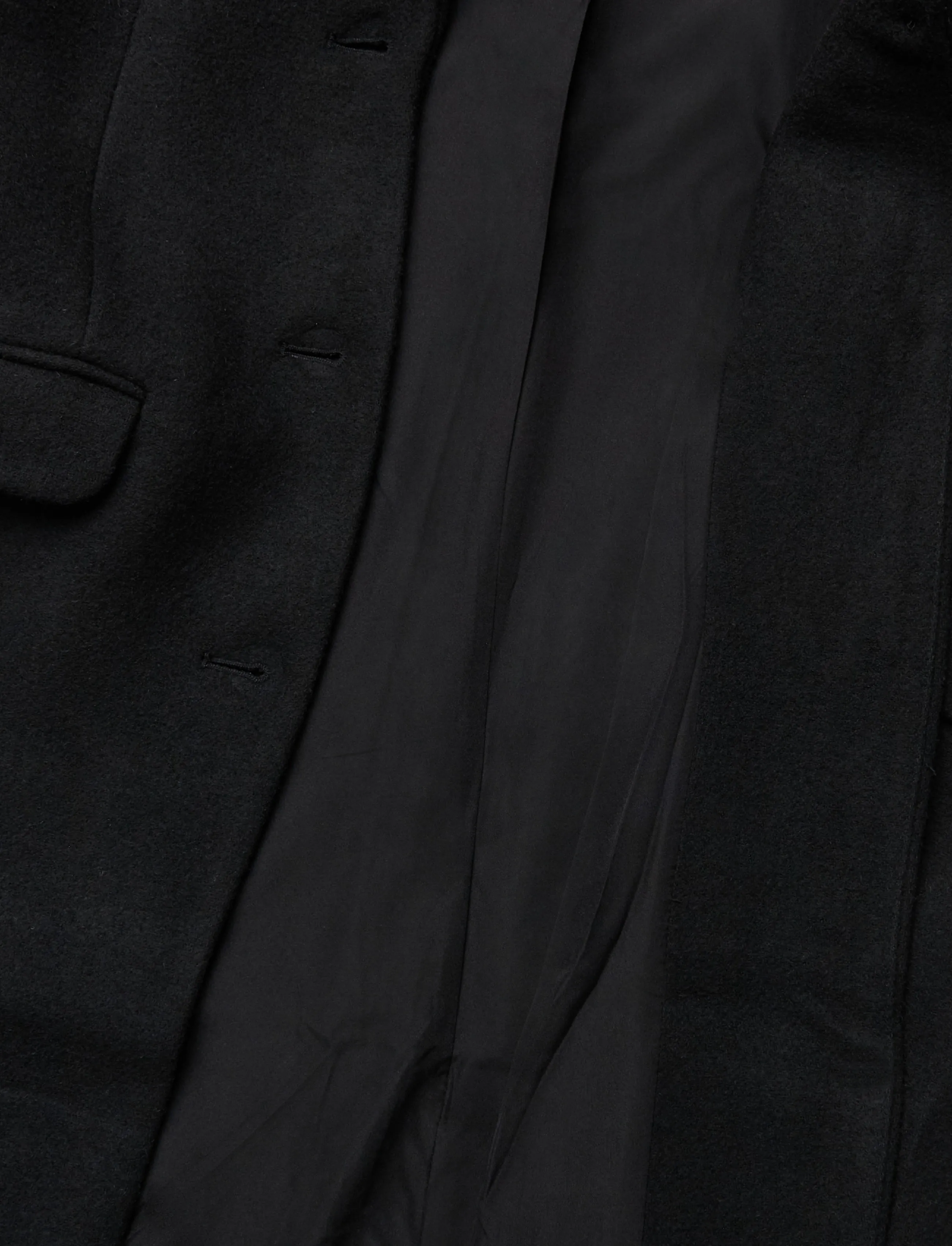 Monki - 70's Knee Wool Coat - black dark - 4