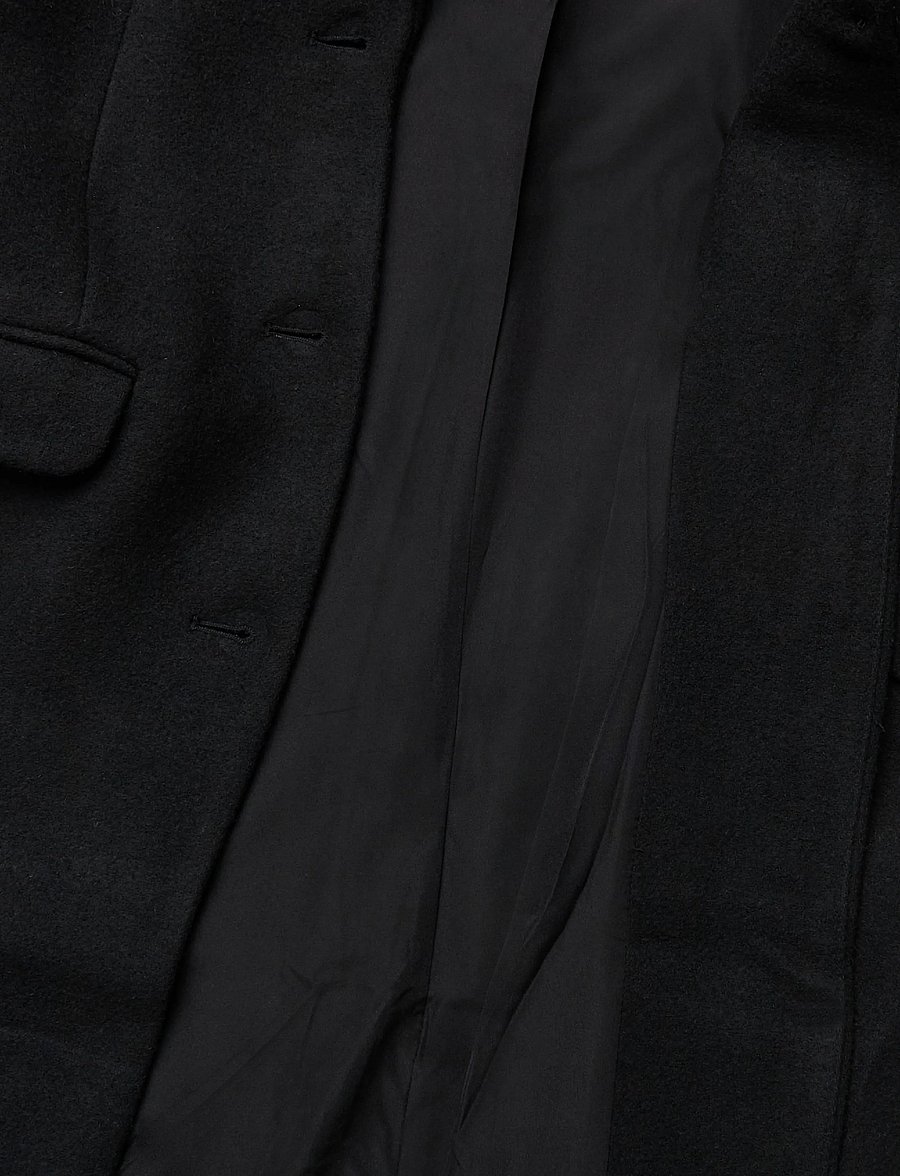 Monki - 70's Knee Wool Coat - Úlpur - black dark - 4