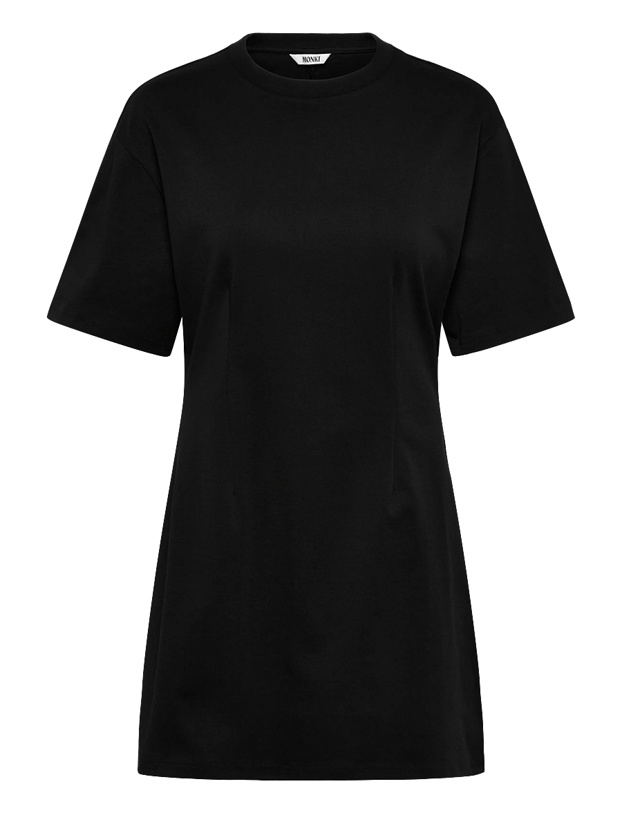 Monki - Waisted T-shirt dress - t-shirtkjoler - black dark - 0