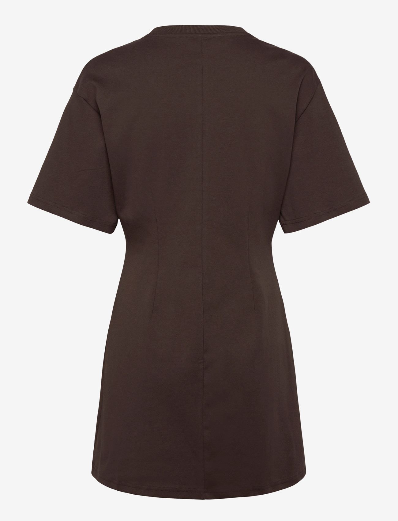 Monki - Waisted T-Shirt Dress - t-shirtkjoler - brown dark - 1