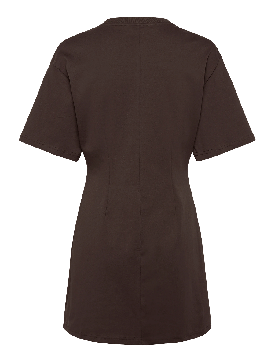 Monki - Waisted T-shirt dress - t-shirtklänningar - brown dark - 1