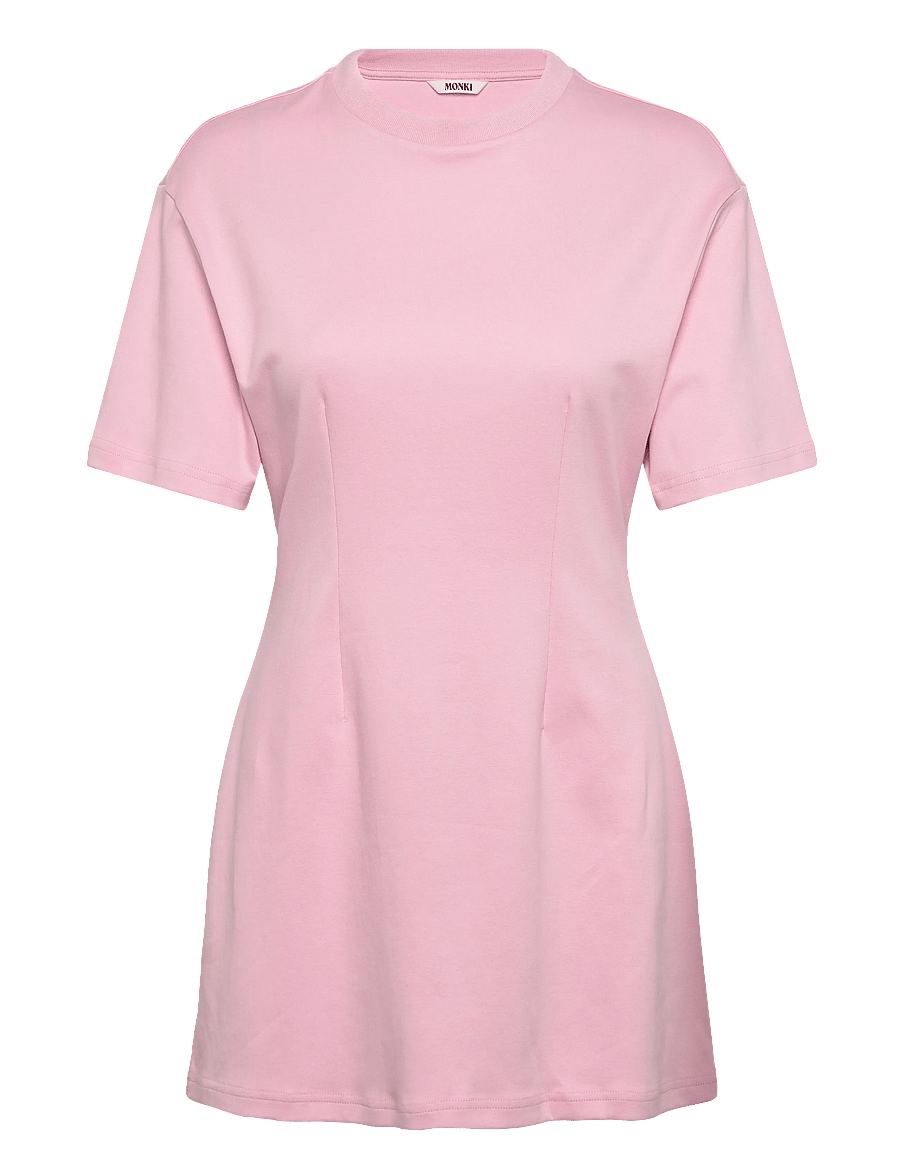 Monki - Waisted T-shirt dress - t-shirtkjoler - pink light - 0