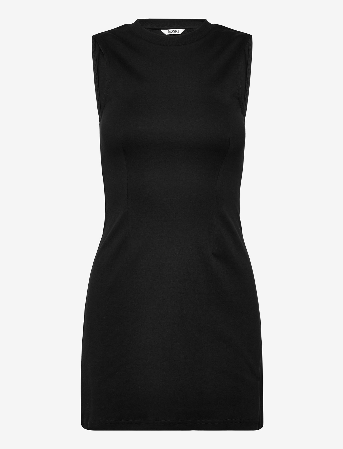 Monki - Waisted sleeveless dress - t-shirtkjoler - black dark - 0