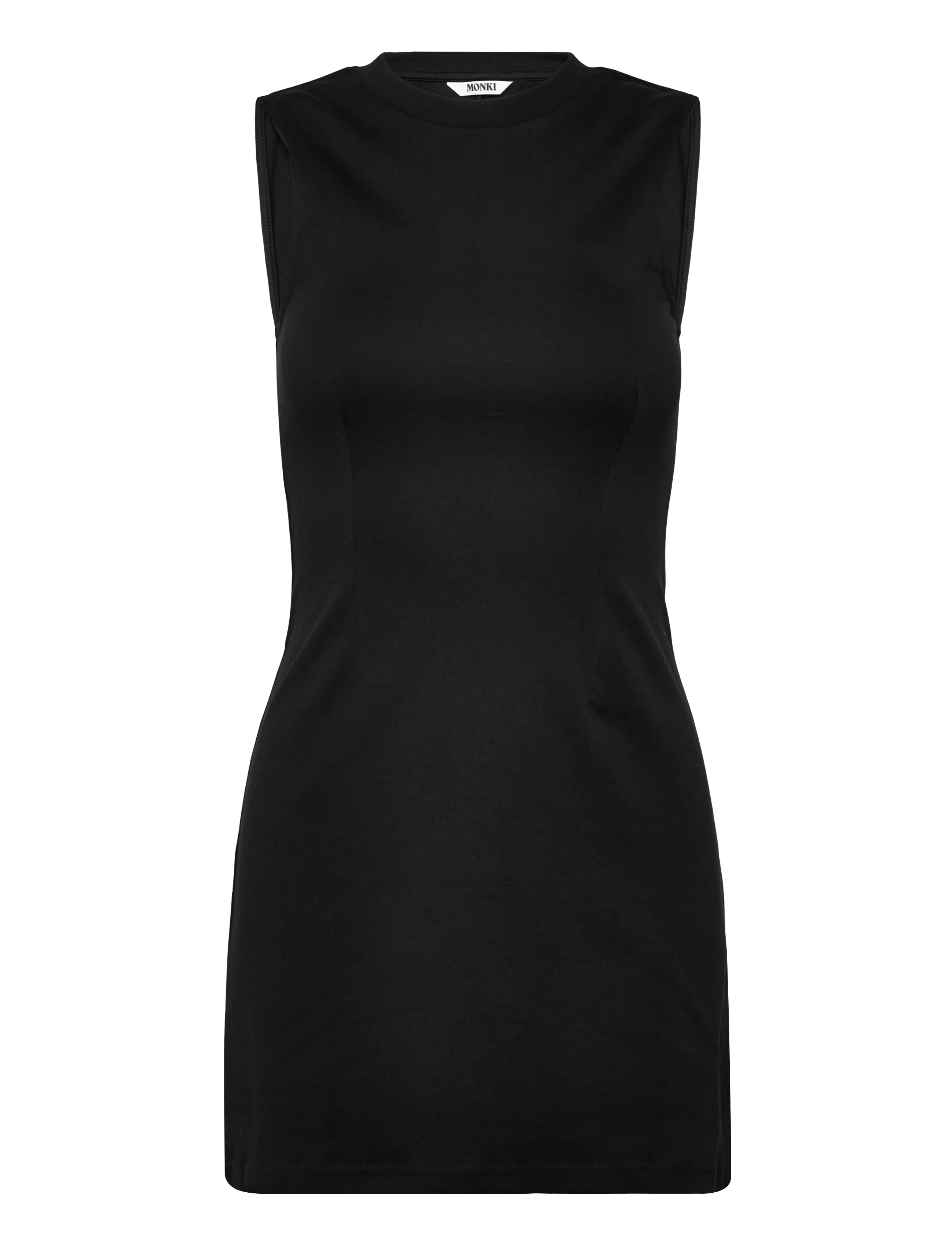 Monki Waisted sleeveless dress - Mekot - BLACK DARK / black