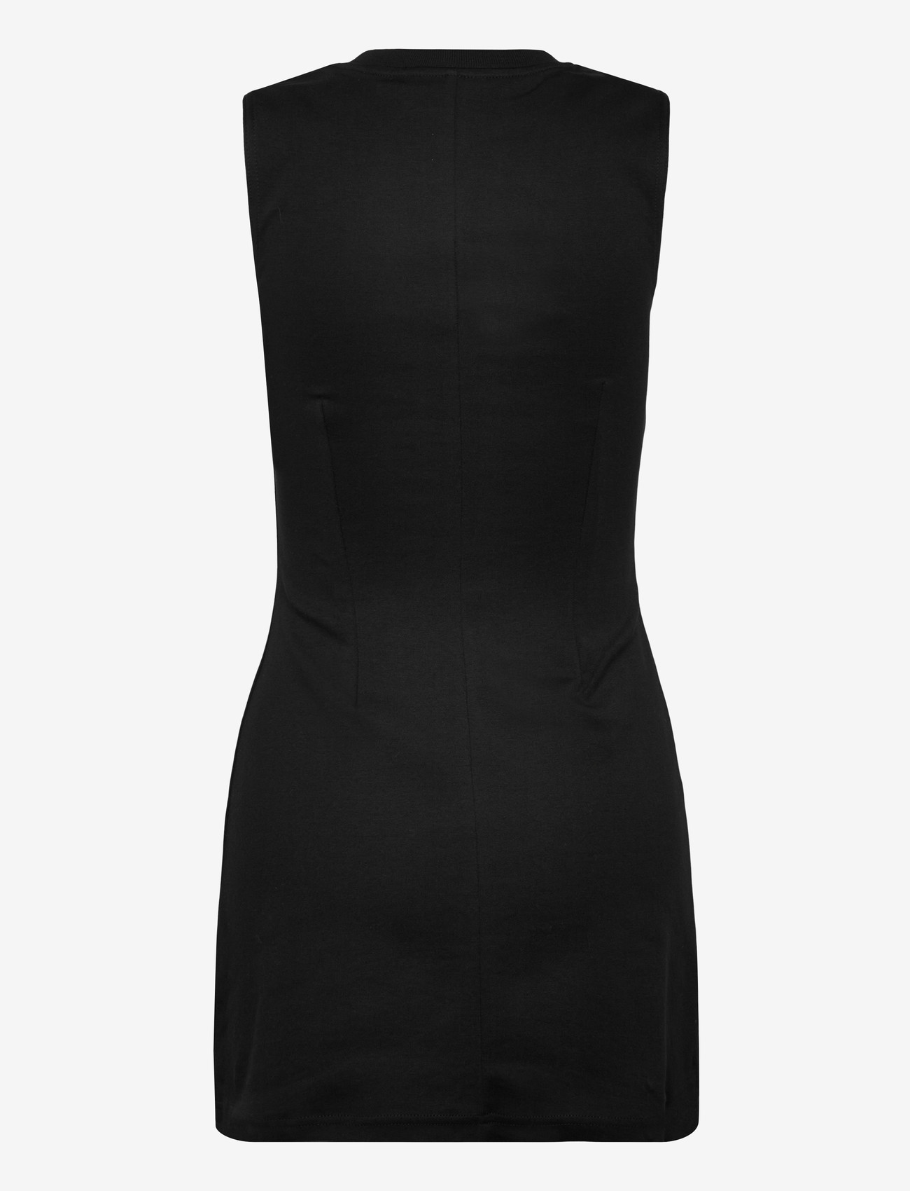 Monki - Waisted sleeveless dress - t-shirtkjoler - black dark - 1