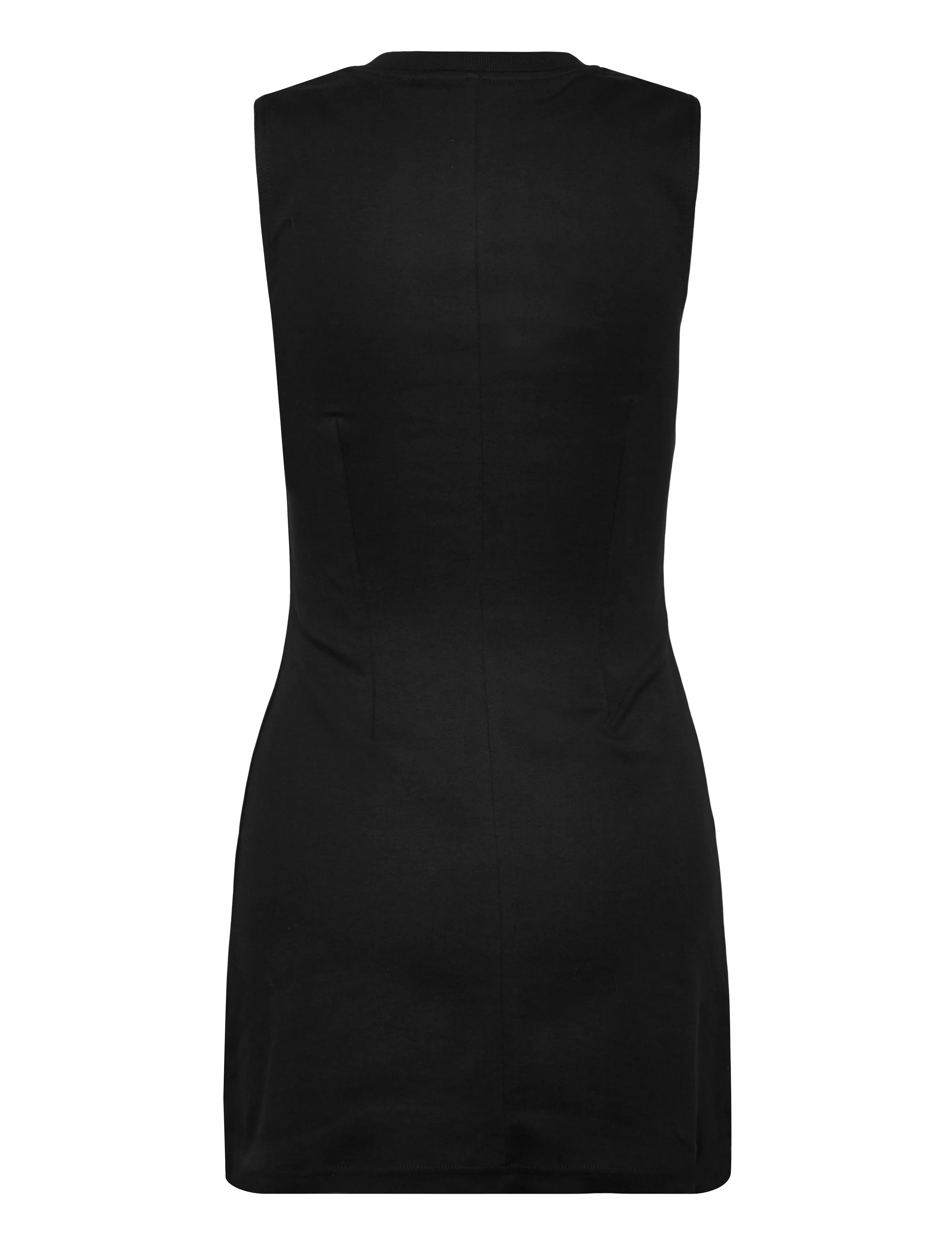 Monki - Waisted sleeveless dress - t-shirt dresses - black dark - 1