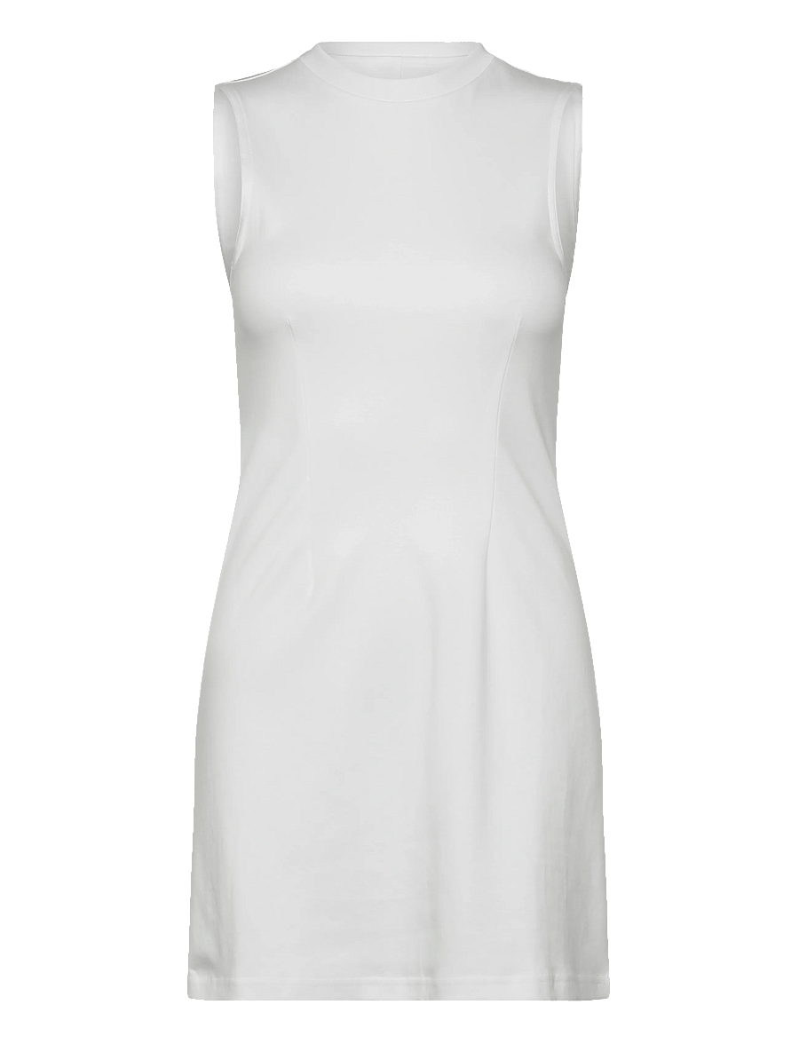 Monki - Waisted sleeveless dress - t-shirt dresses - white light - 0