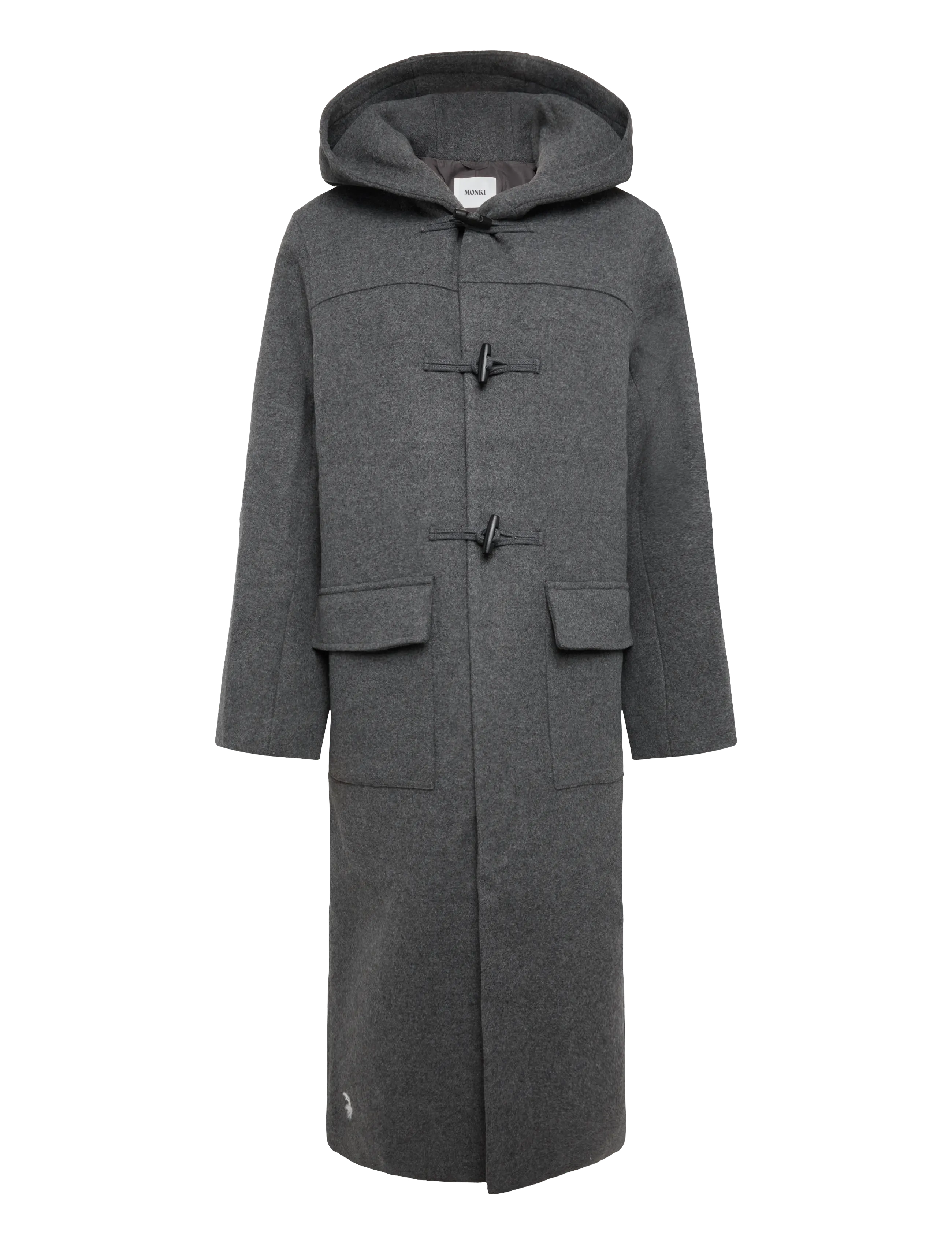 Monki A-Line Duffel Coat, Damen, A-Linien Dufflecoat, Grau, Gr.XL