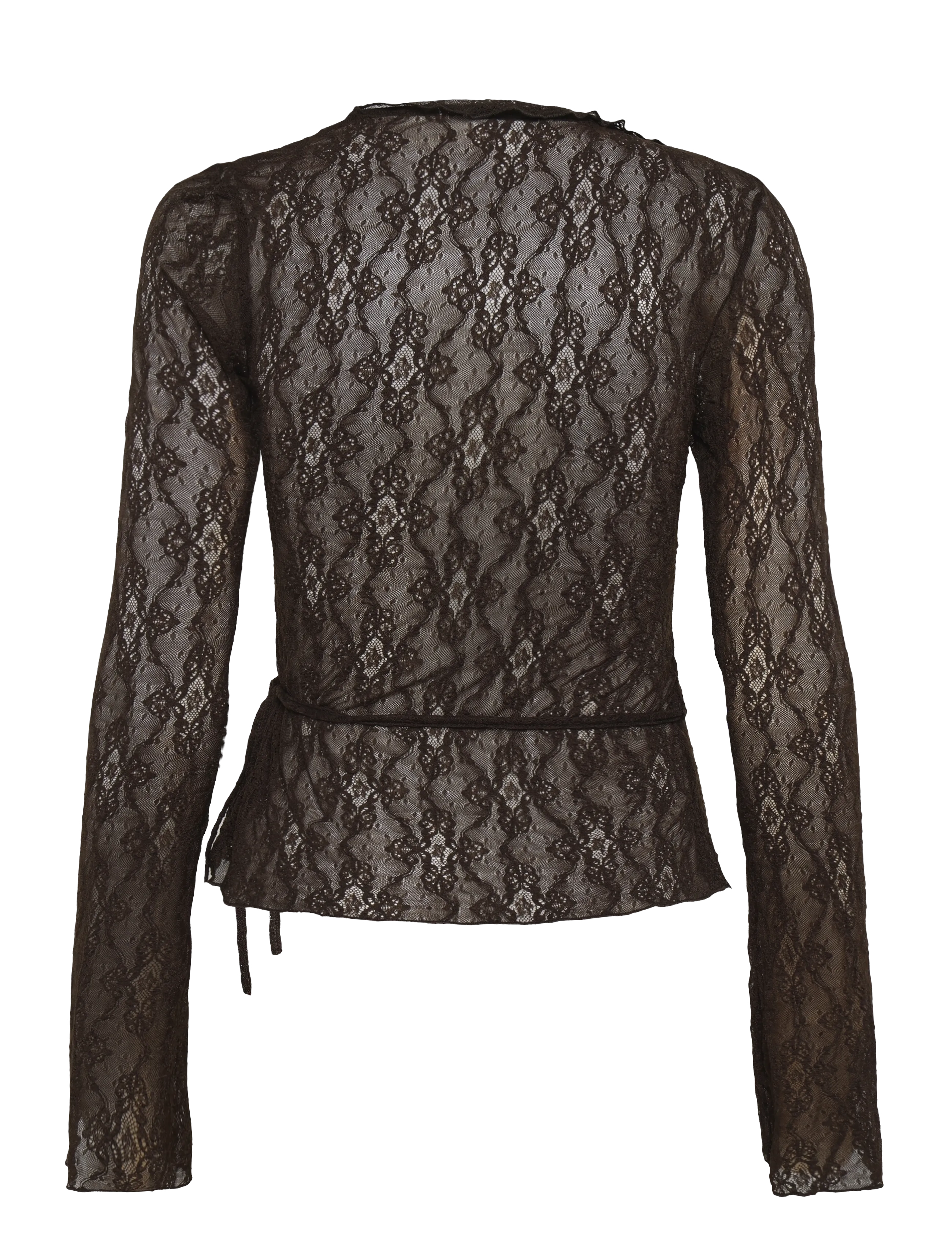 Monki - Lace longsleeve - brown dark - 1