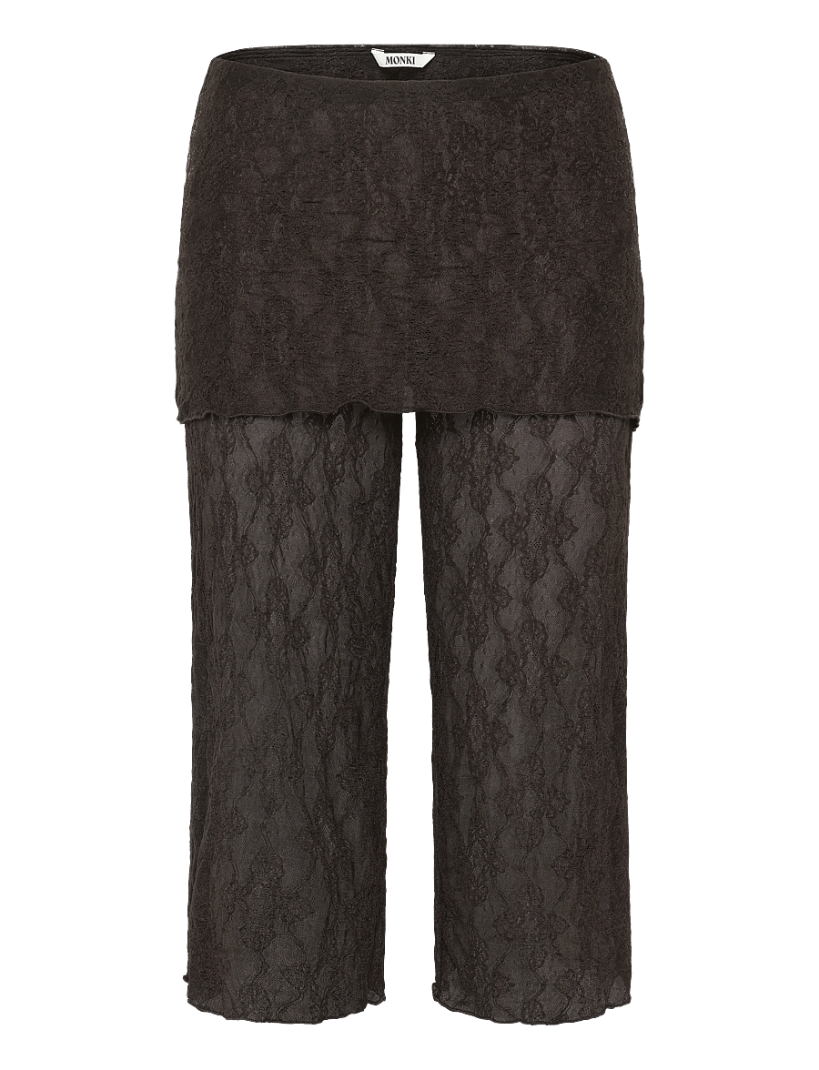 Monki - Lace capri pants - caprihose - brown dark - 1