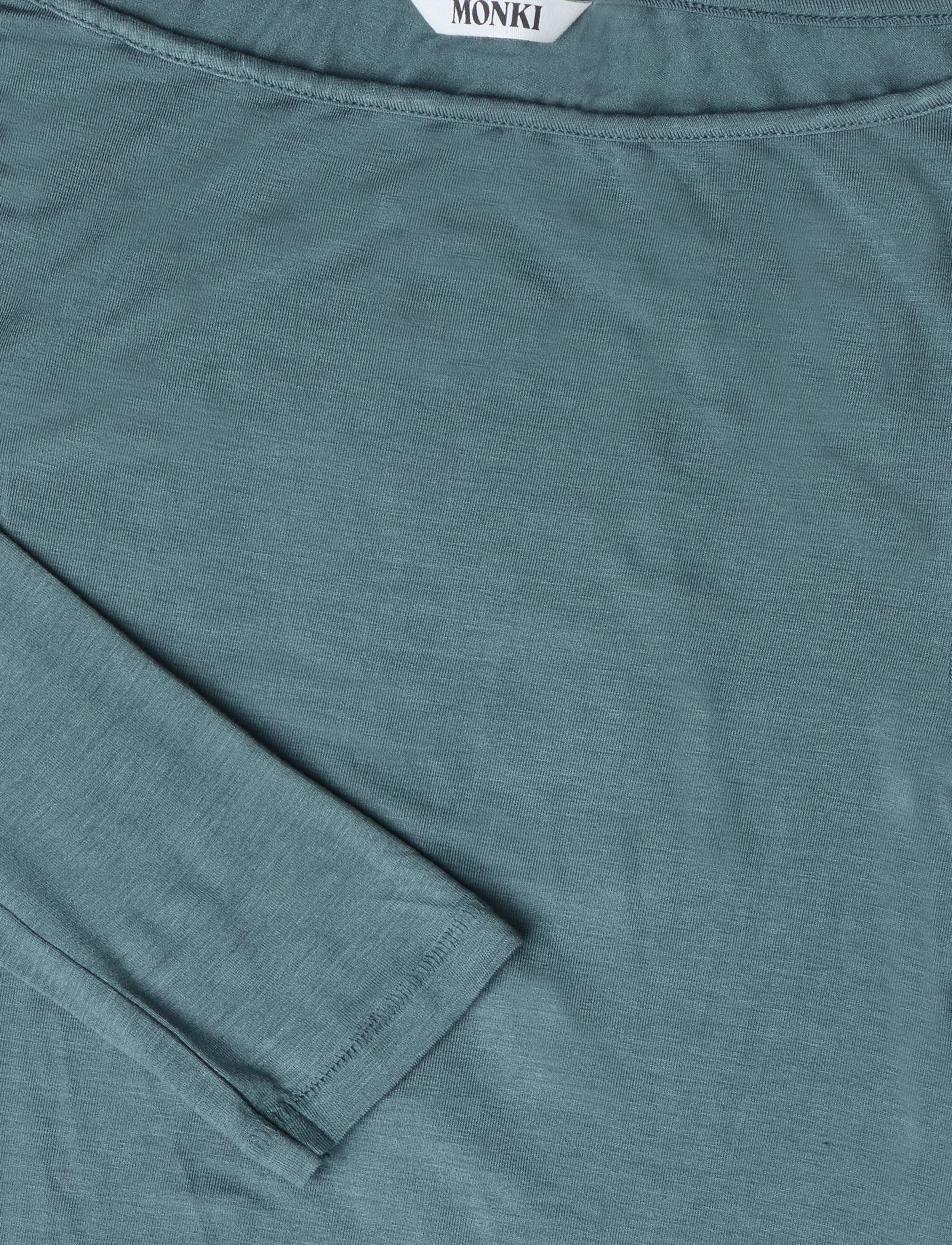 Monki - Sheer Boatneck Long-sleeve - langärmlige tops - grey dark - 2