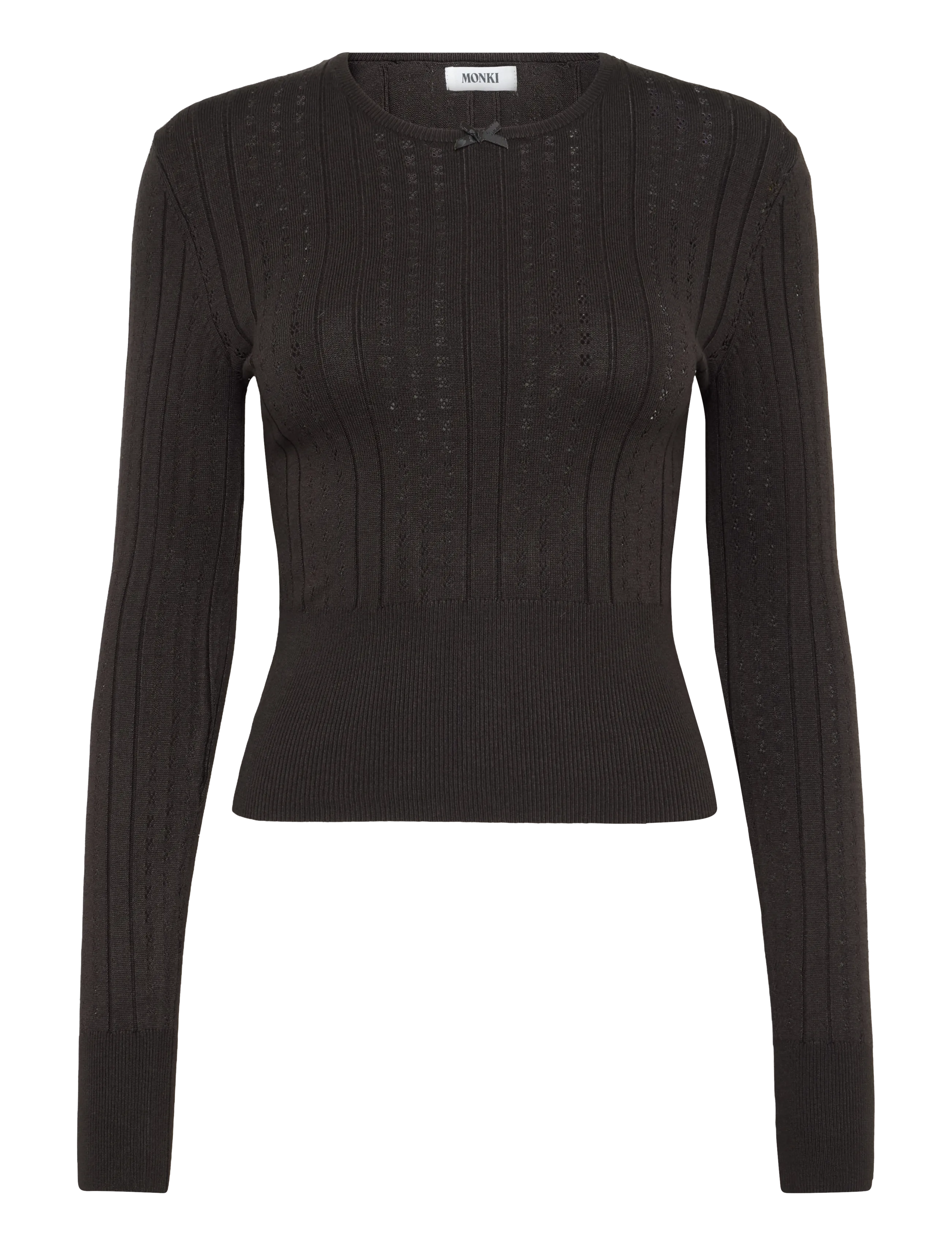 Monki Slim Fit Knitted Sweater - Pullover - BROWN DARK / brown