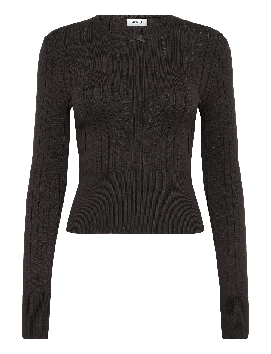 Monki - Slim Fit Knitted Sweater - striktrøjer - brown dark - 0