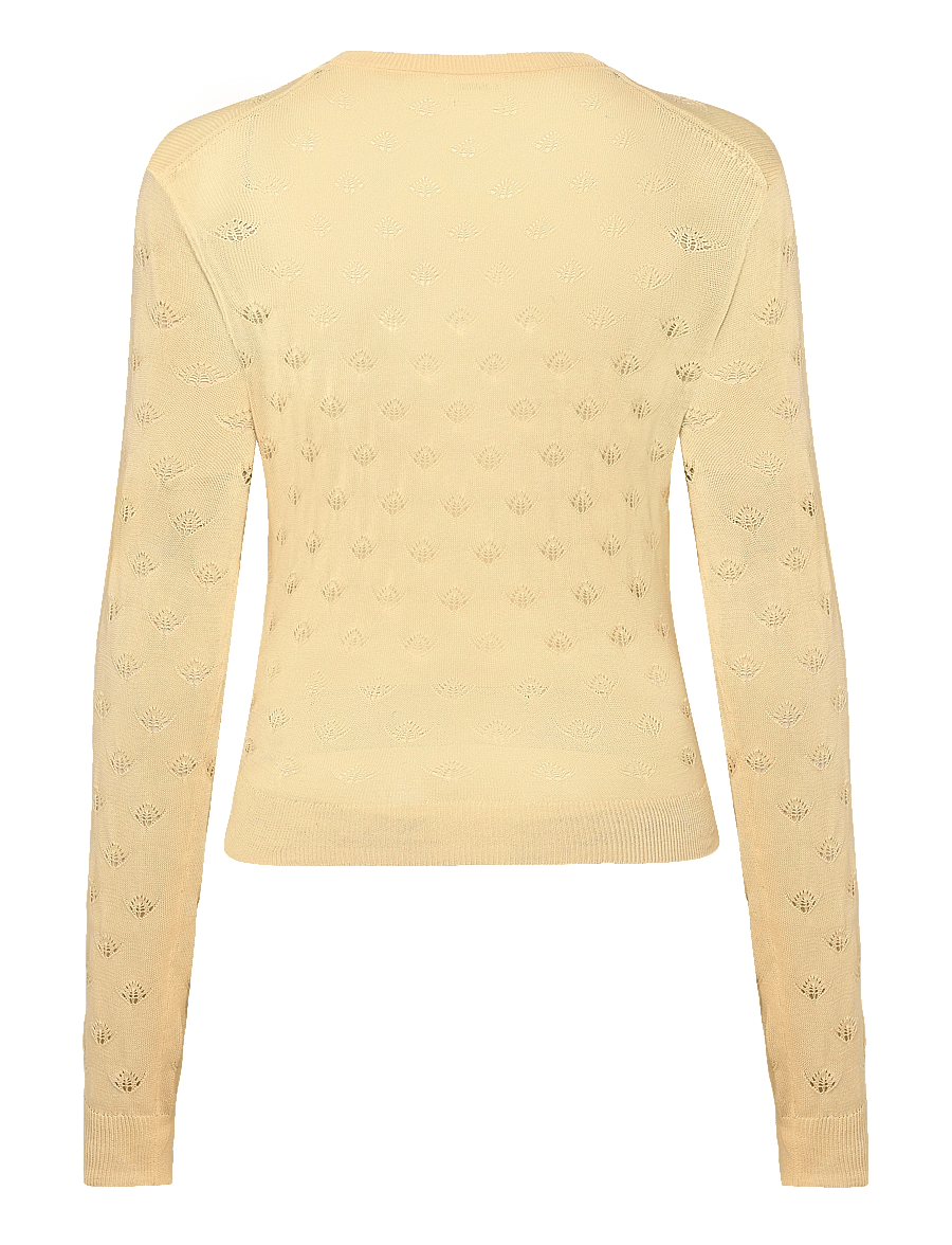 Monki - Pointelle Cardigan - cardigans - yellow dusty light - 1