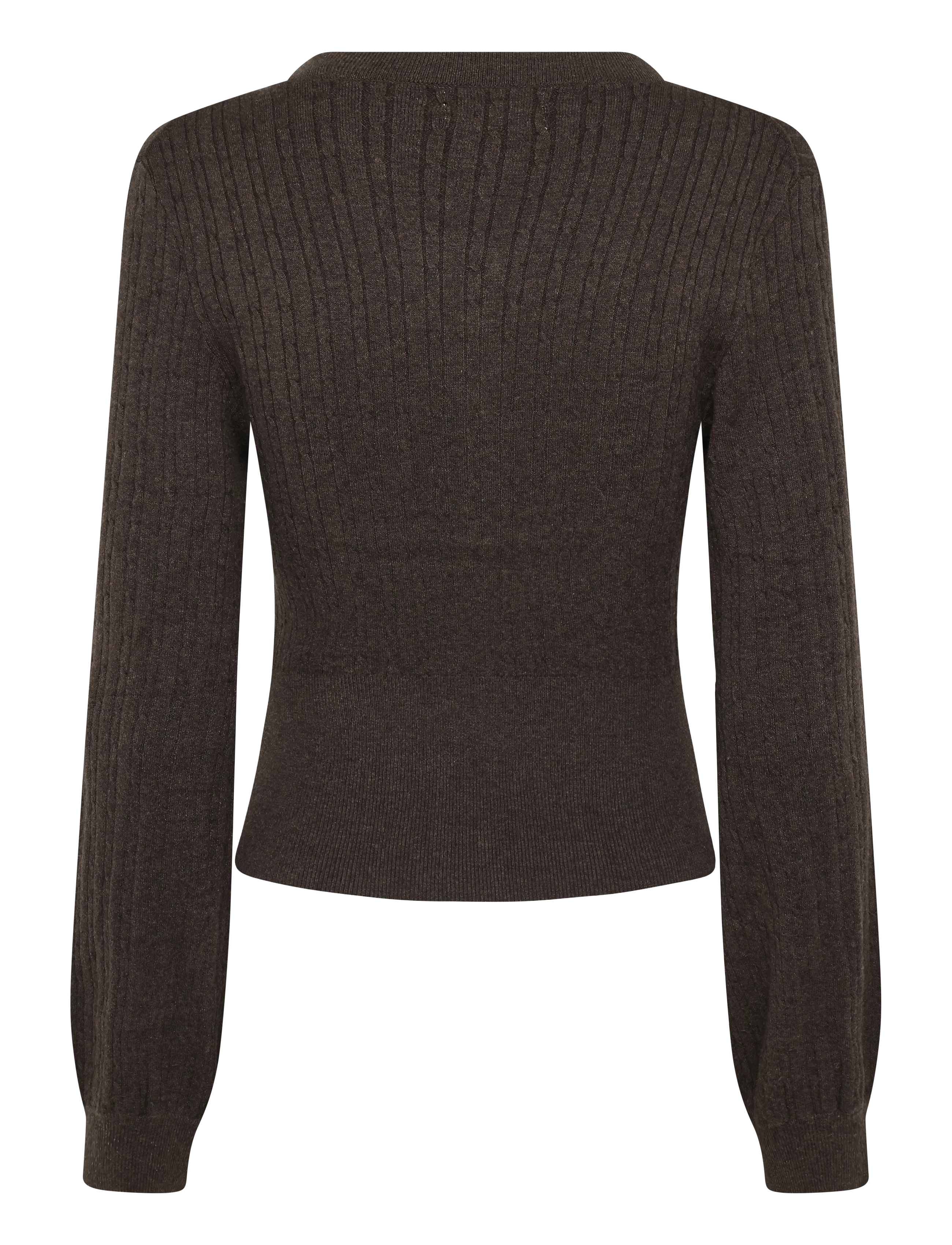 Monki - Kn Cabel Cardigan - strickjacken - brown dark - 1