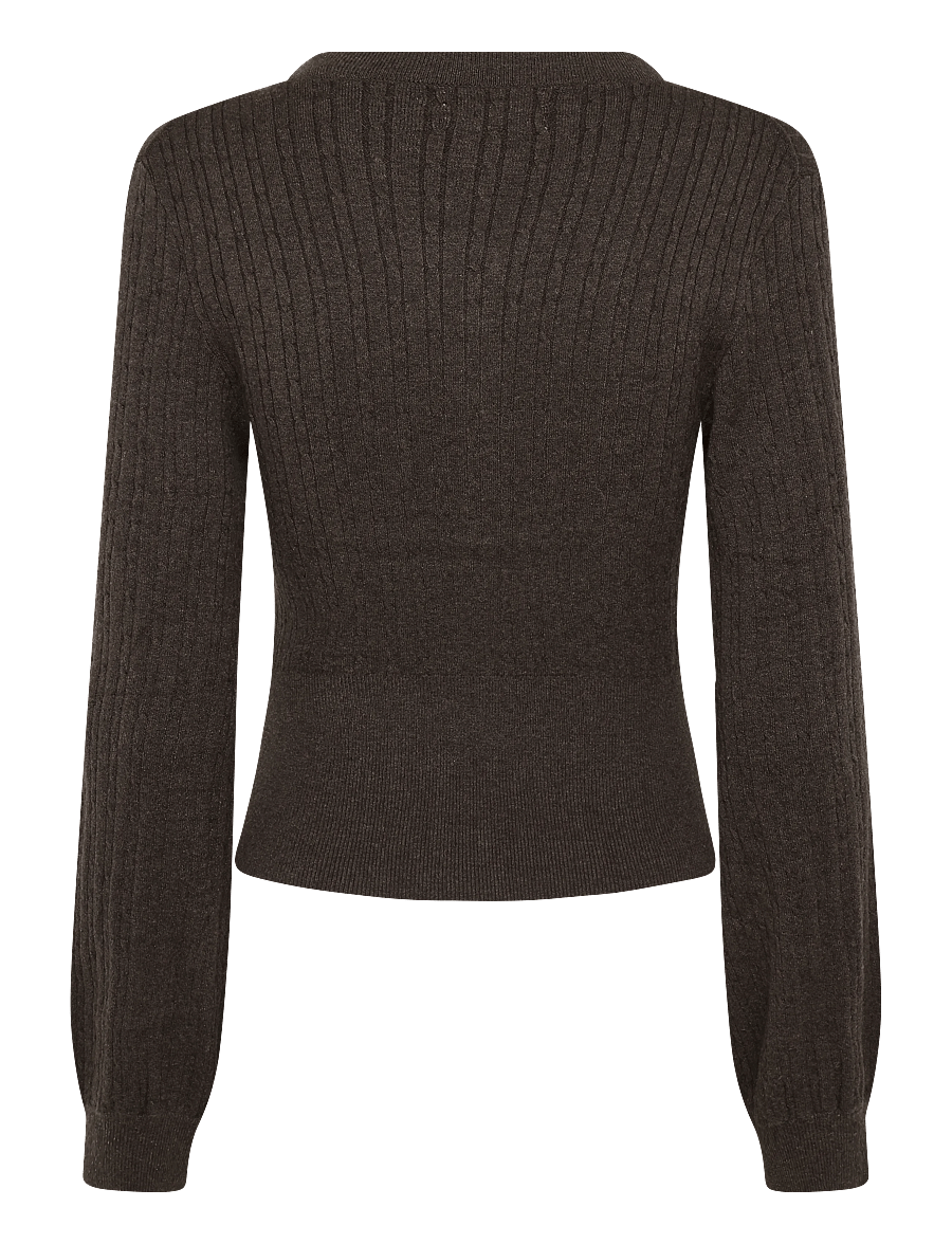 Monki - Kn Cabel Cardigan - kardiganid - brown dark - 1