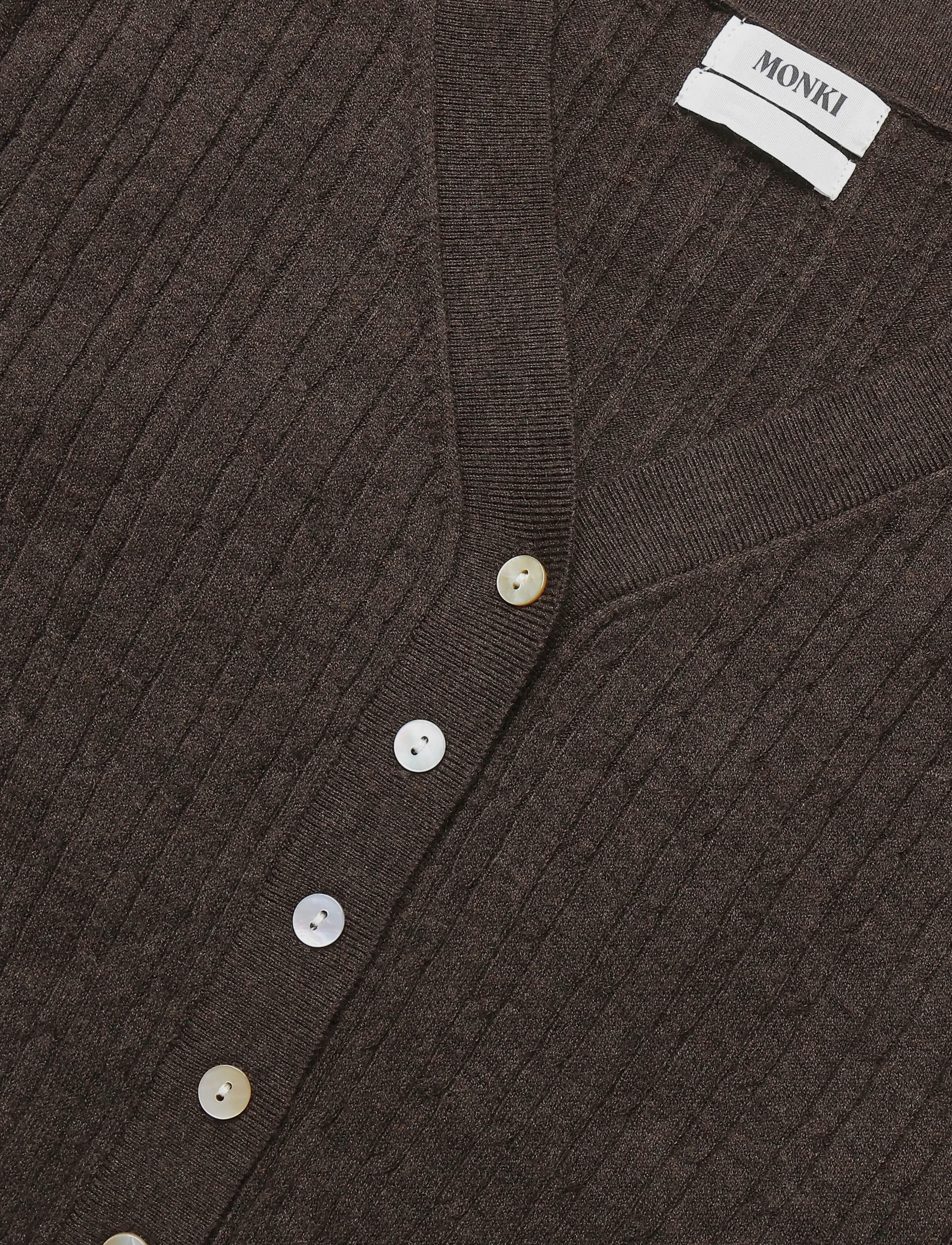 Monki - Kn Cabel Cardigan - strickjacken - brown dark - 2