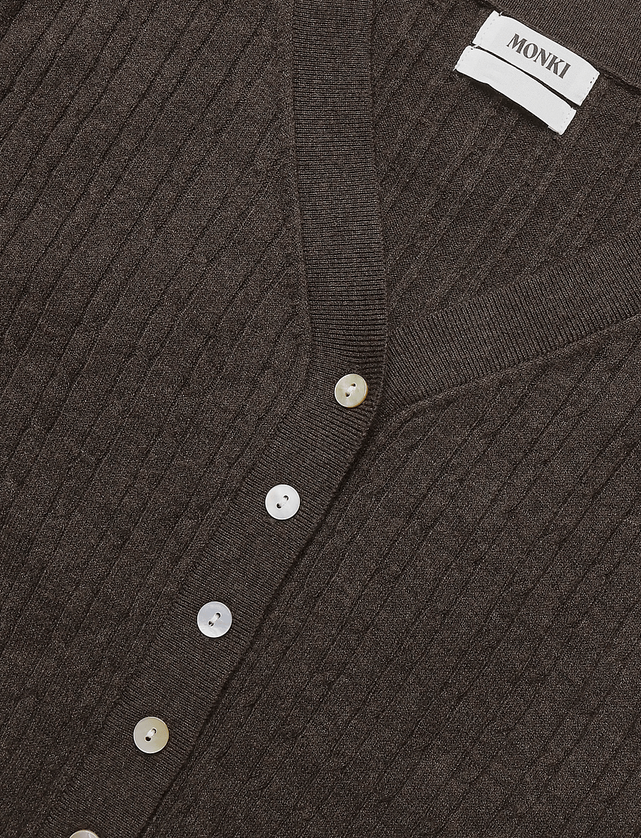 Monki - Kn Cabel Cardigan - kardiganid - brown dark - 2
