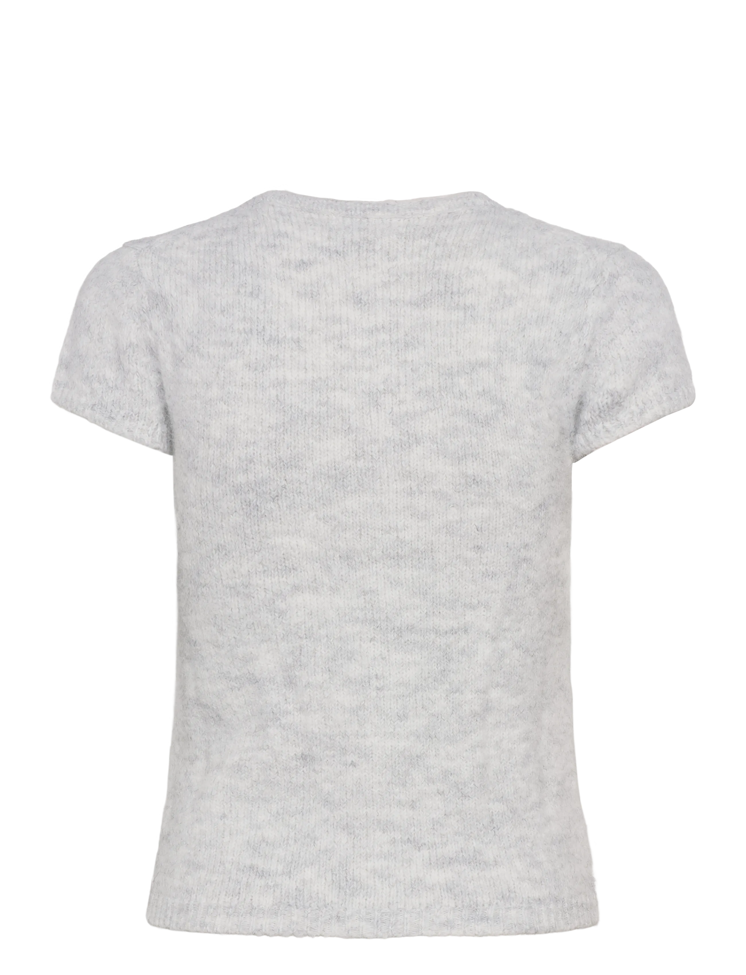 Monki - Knitted short-sleeved cardigan - koftor - grey melange dusty light - 1