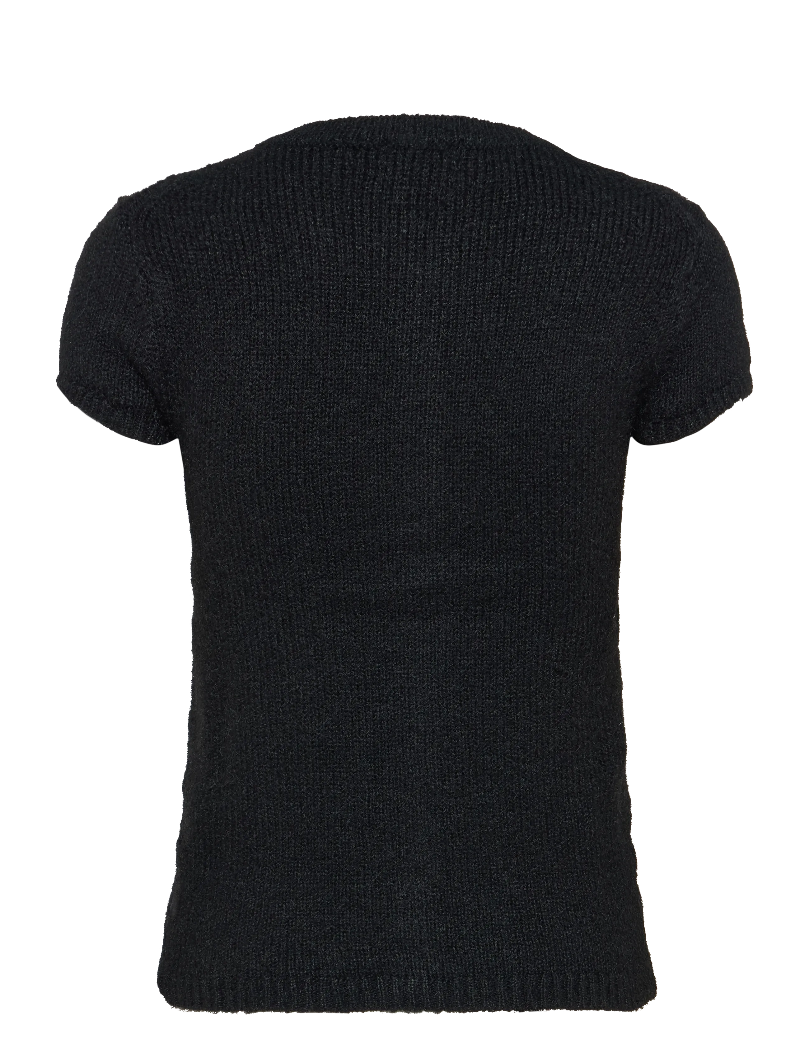 Monki - Knitted short-sleeved cardigan - koftor - black dark - 1