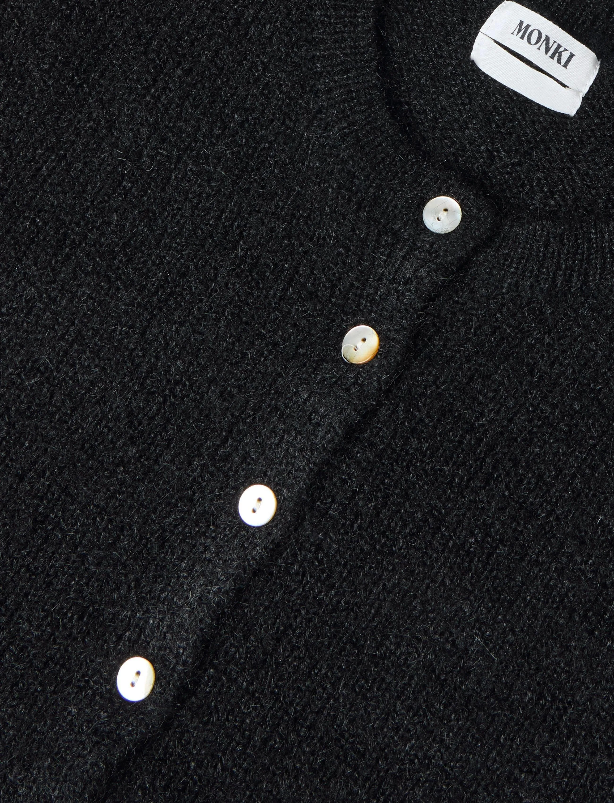 Monki - Knitted short-sleeved cardigan - koftor - black dark - 2