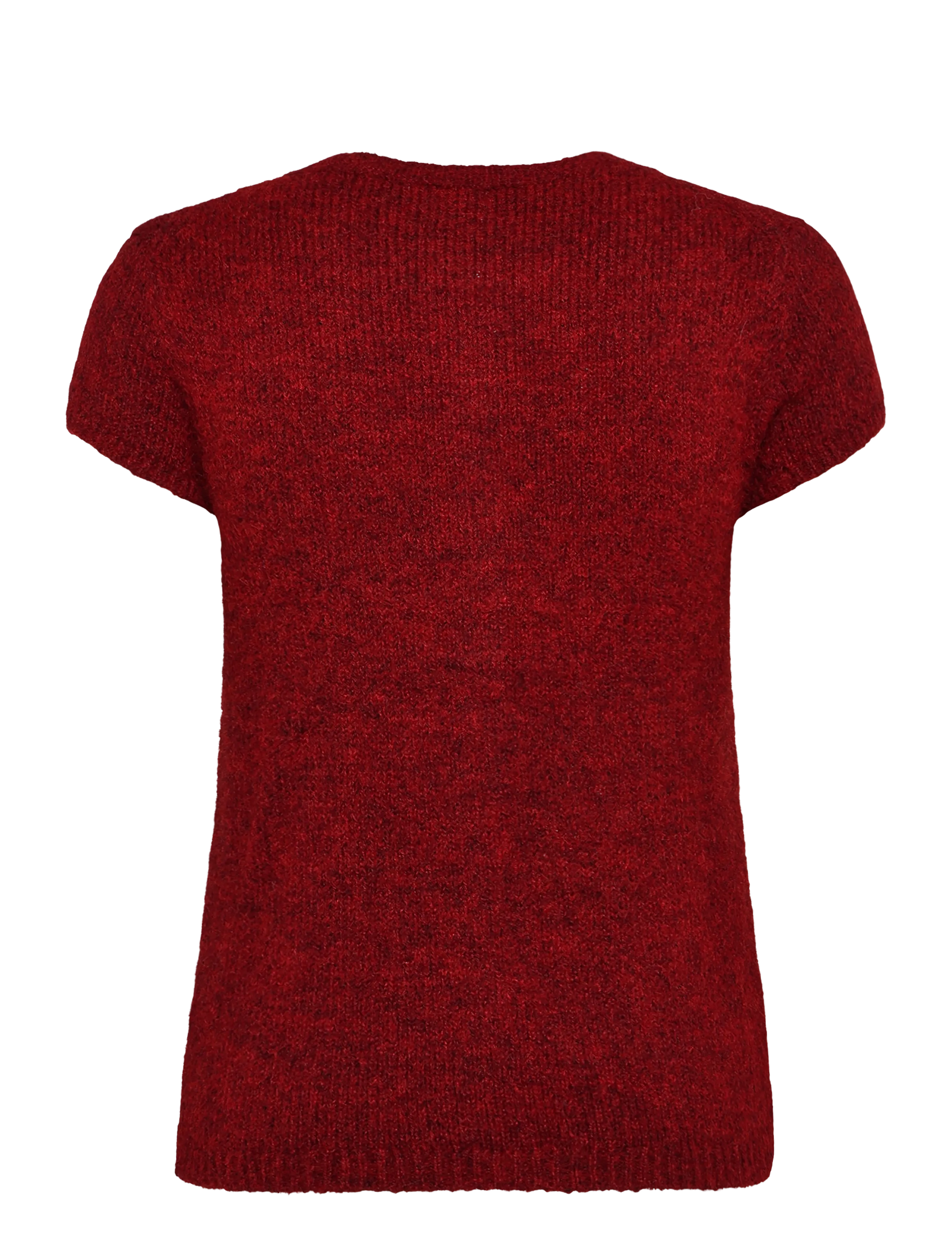 Monki - Kn Short Sleeve Cardigan - kardiganid - red dark - 1