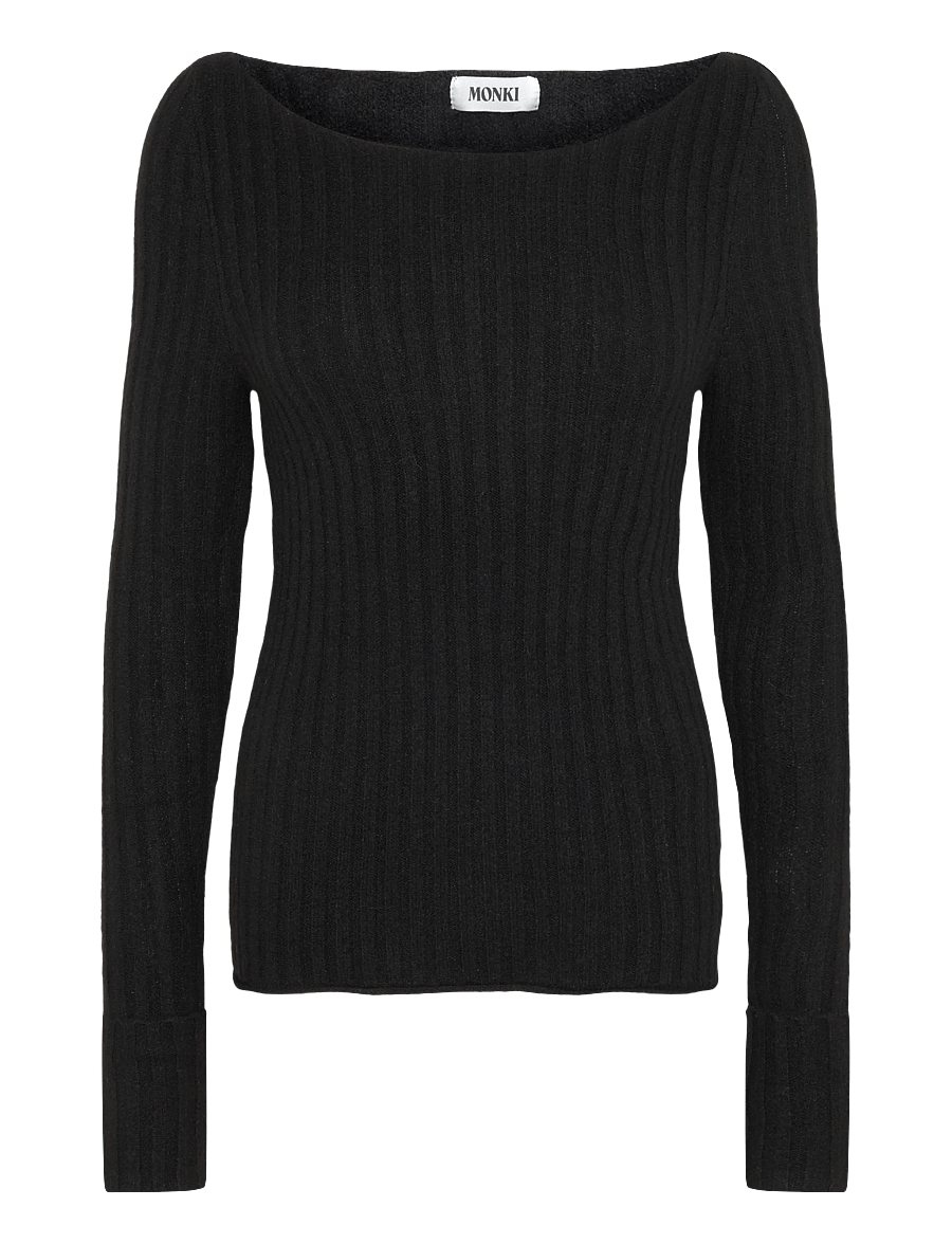 Monki - Knitted ribbed sweater - kampsunid - black dark - 0
