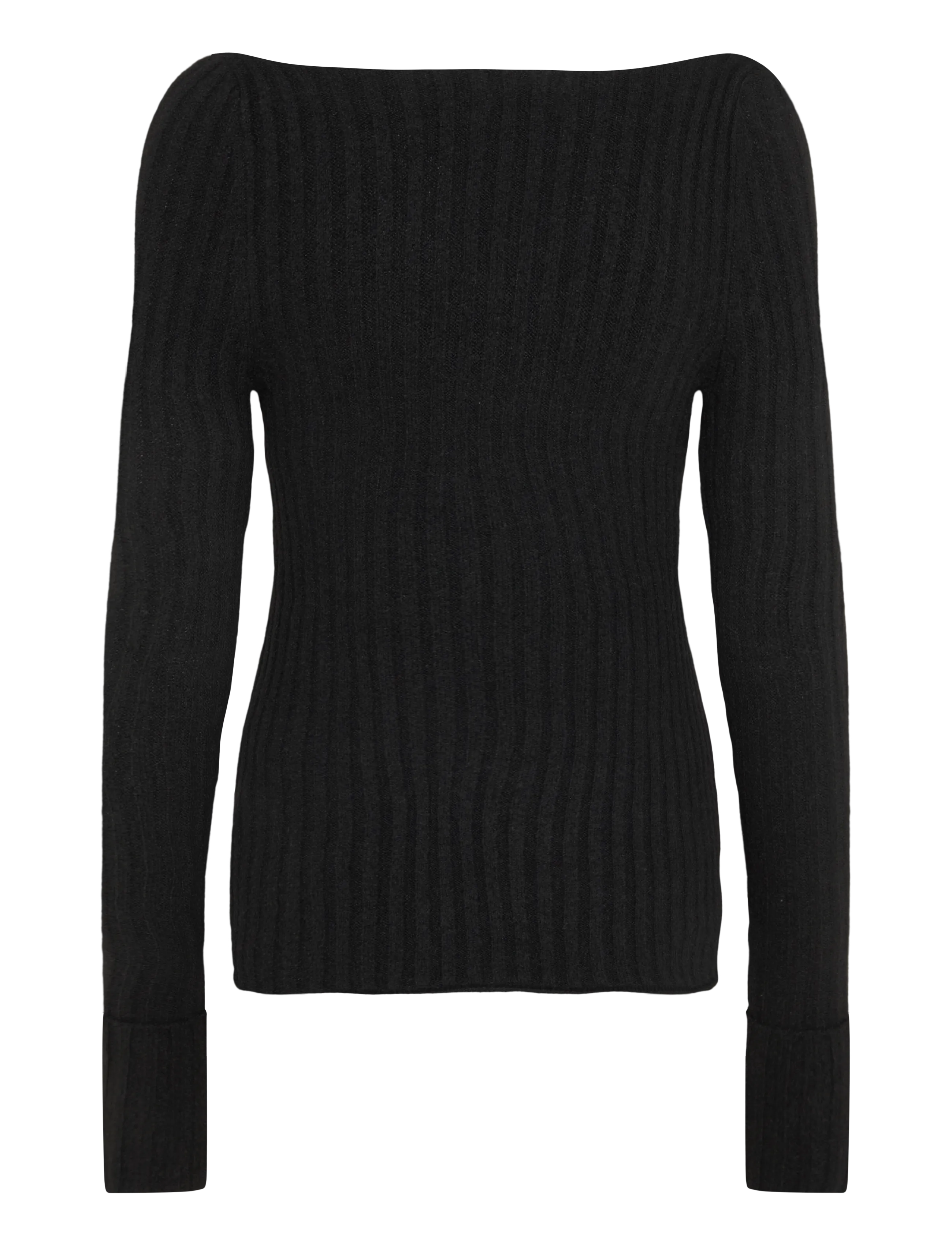 Monki - Knitted ribbed sweater - kampsunid - black dark - 1