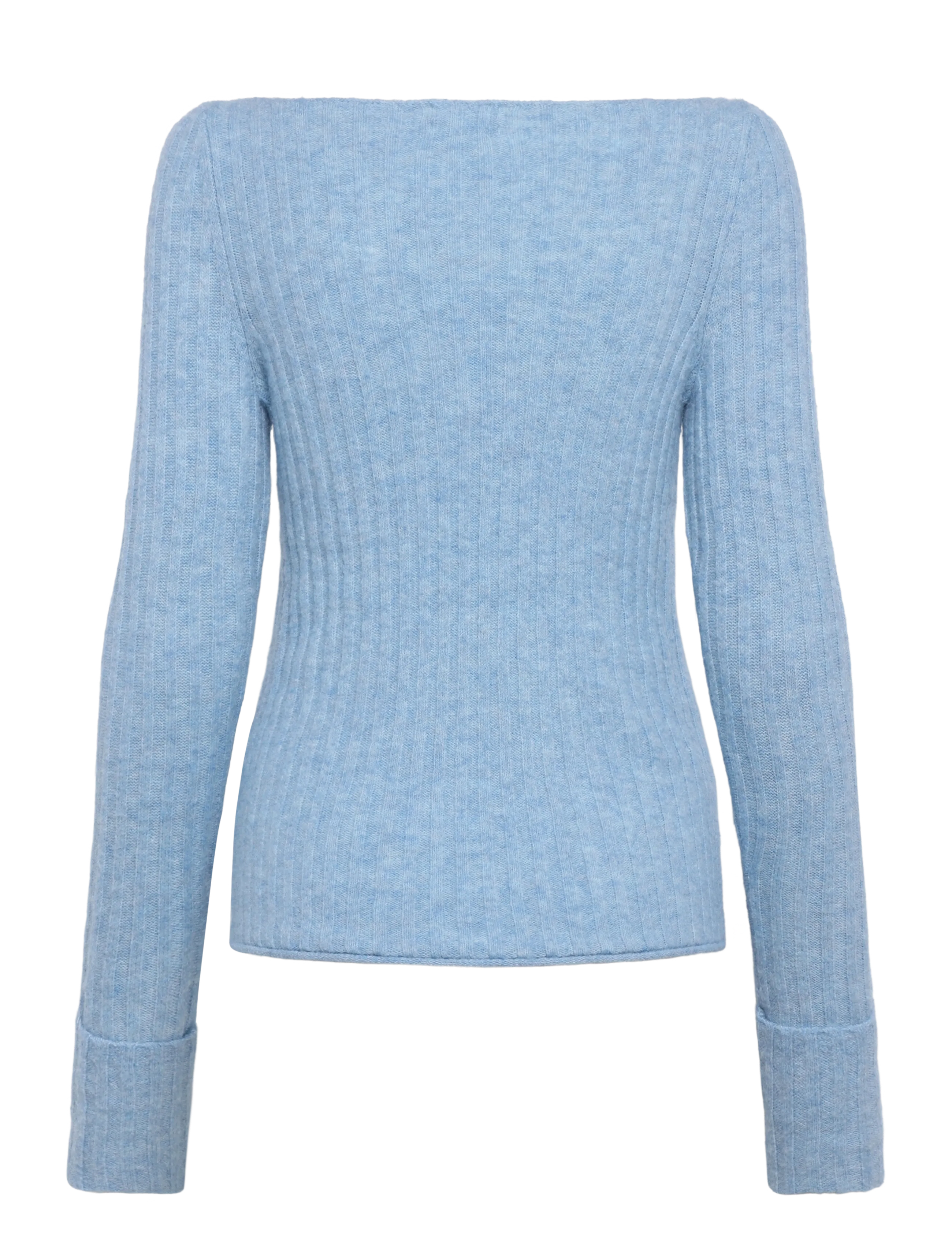 Monki - Knitted ribbed sweater - pullover - blue dusty light - 1