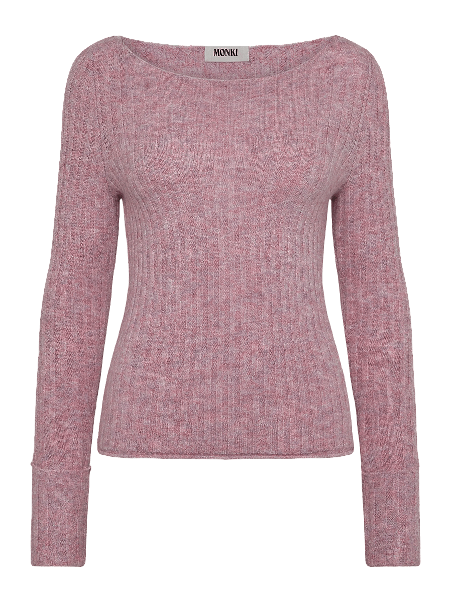 Monki - Knitted ribbed sweater - striktrøjer - pink dusty light - 0
