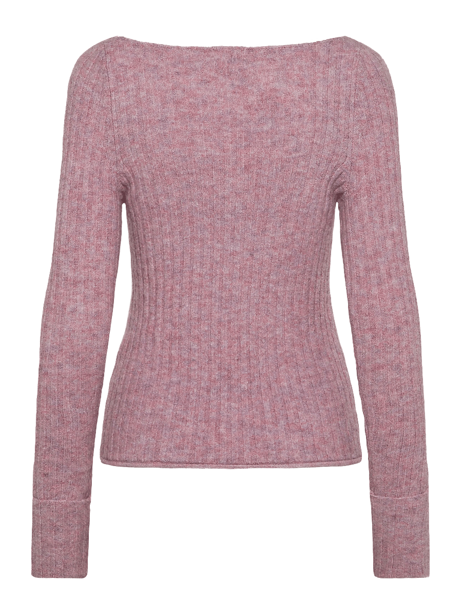 Monki - Knitted ribbed sweater - striktrøjer - pink dusty light - 1
