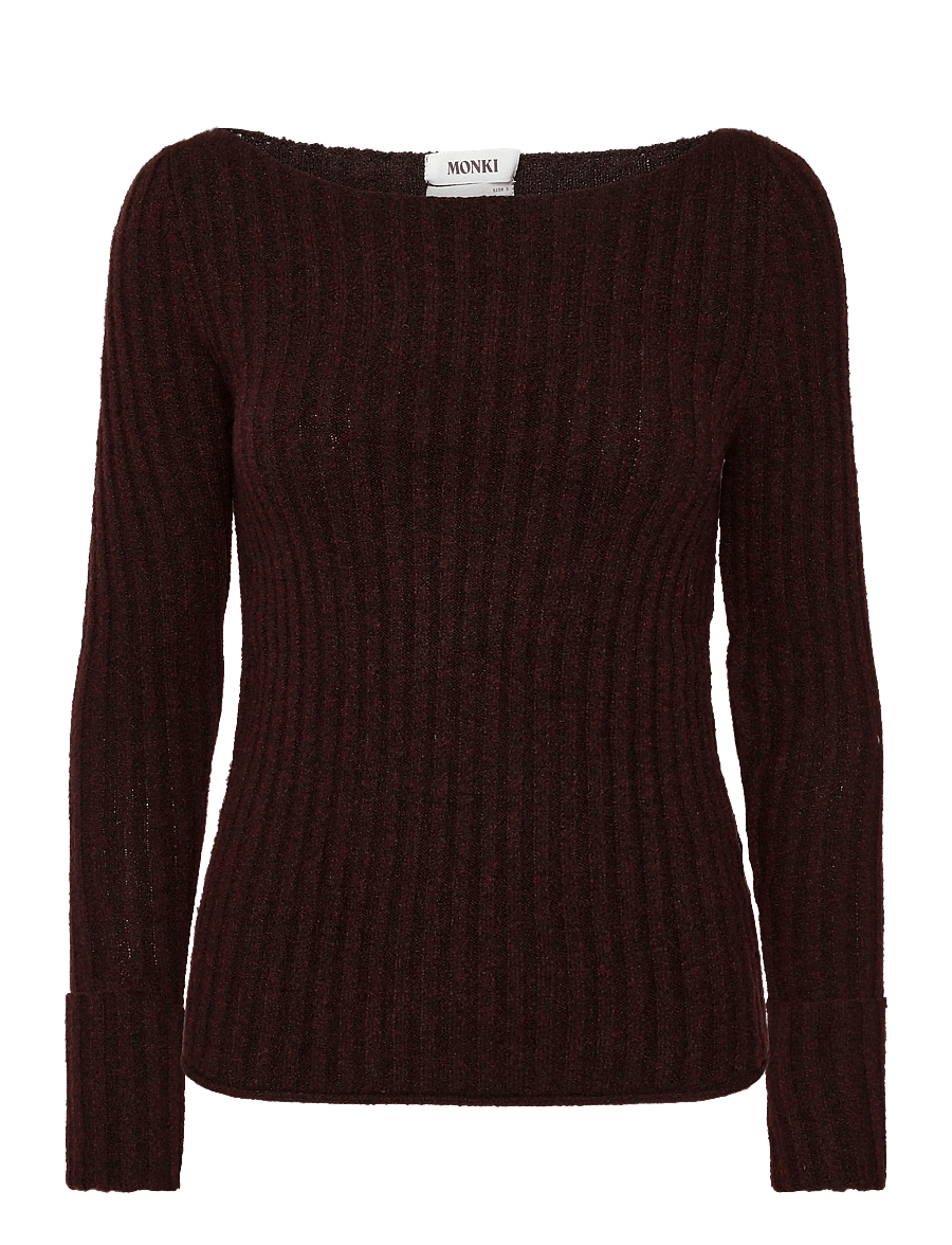 Monki - Knitted Rib Sweater - kampsunid - red dark - 0