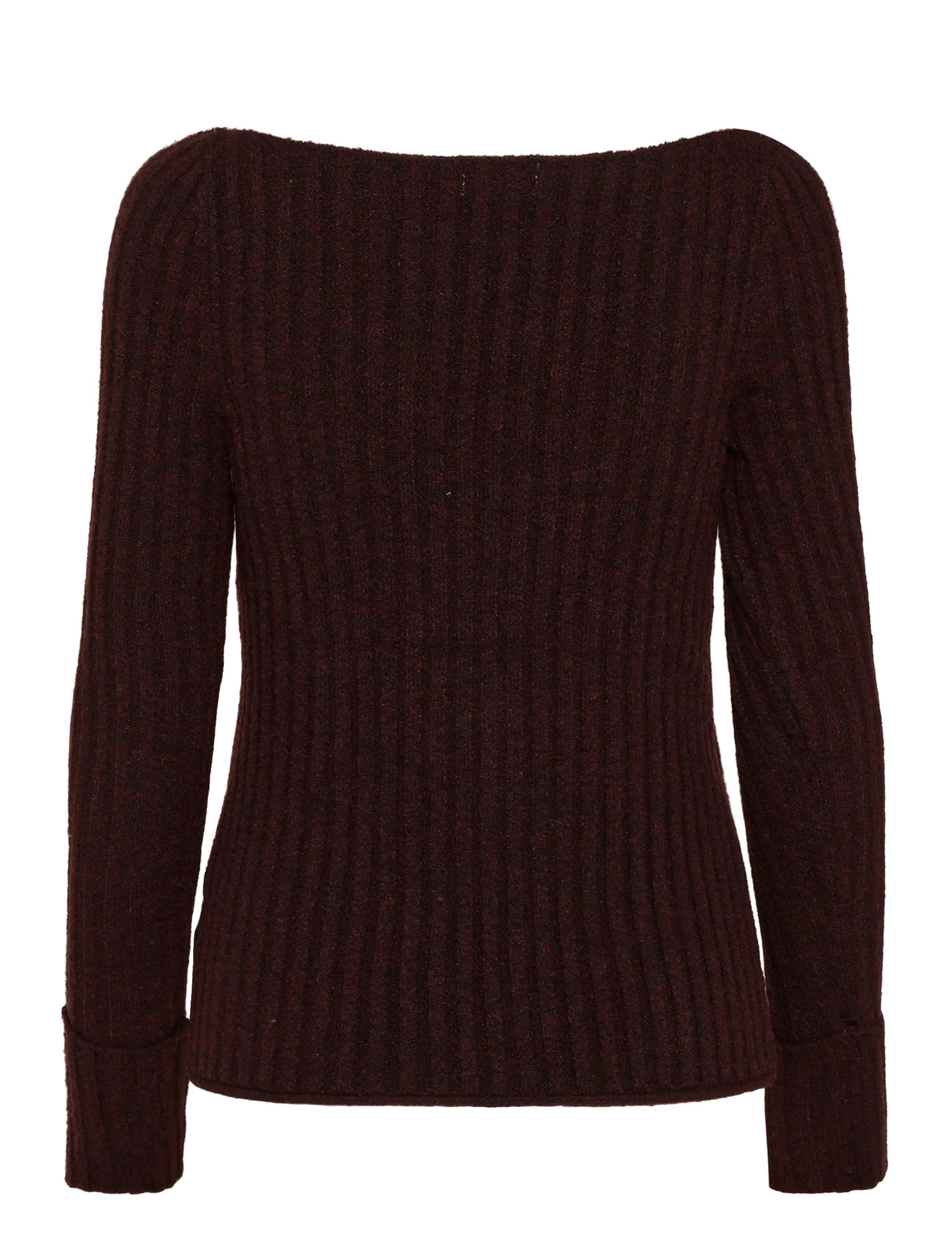 Monki - Knitted Rib Sweater - jumpers - red dark - 1