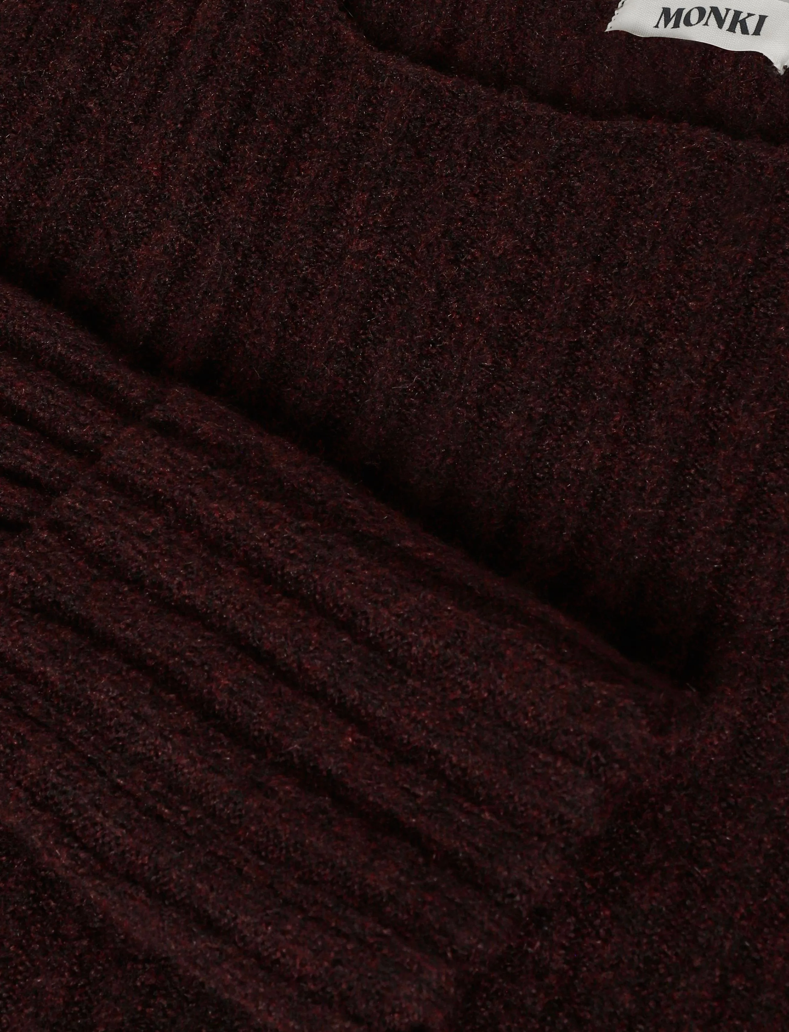 Monki - Knitted Rib Sweater - jumpers - red dark - 2