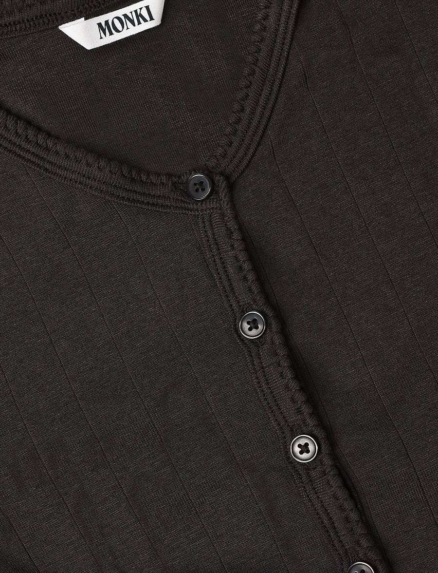 Monki - Ribbed Cardigan - koftor - brown dark - 2
