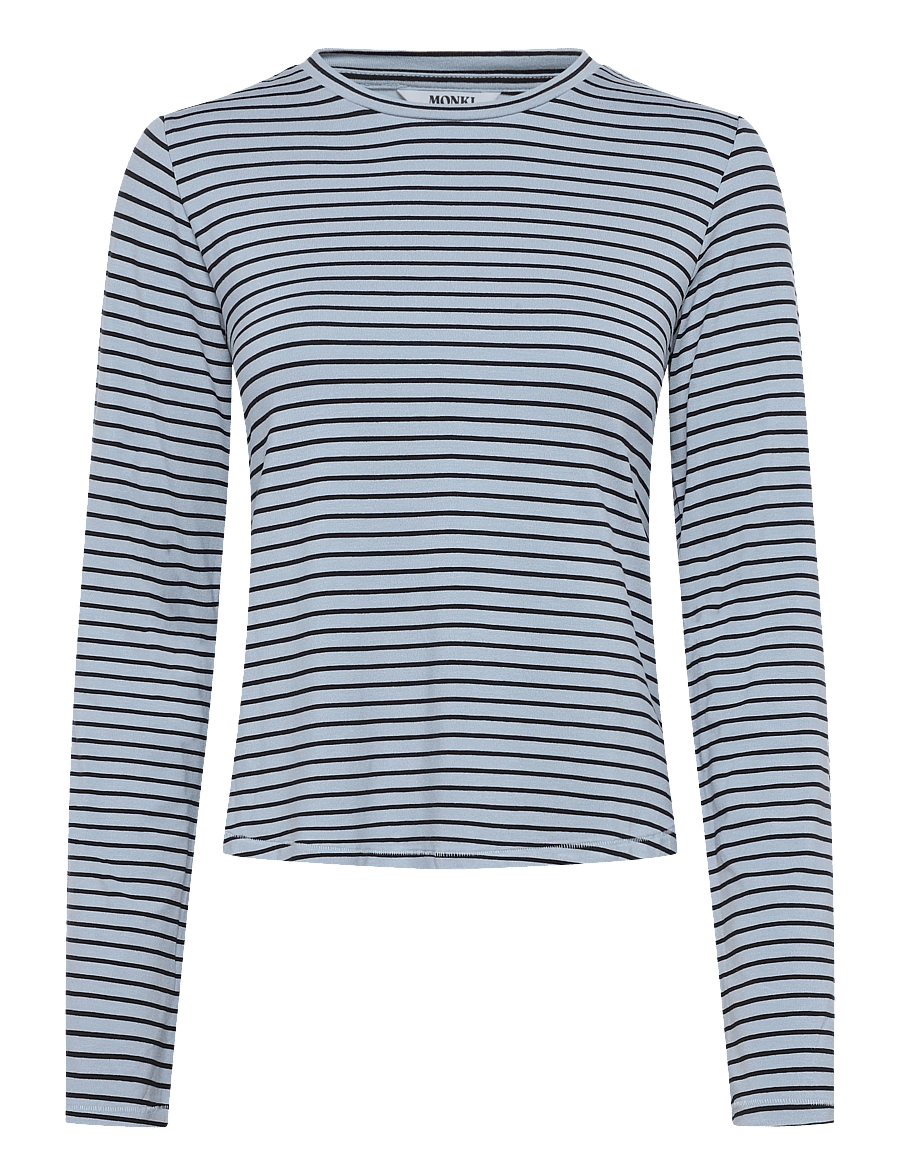 Monki - Viscose Longsleeve - long-sleeved tops - blue dusty light - 0