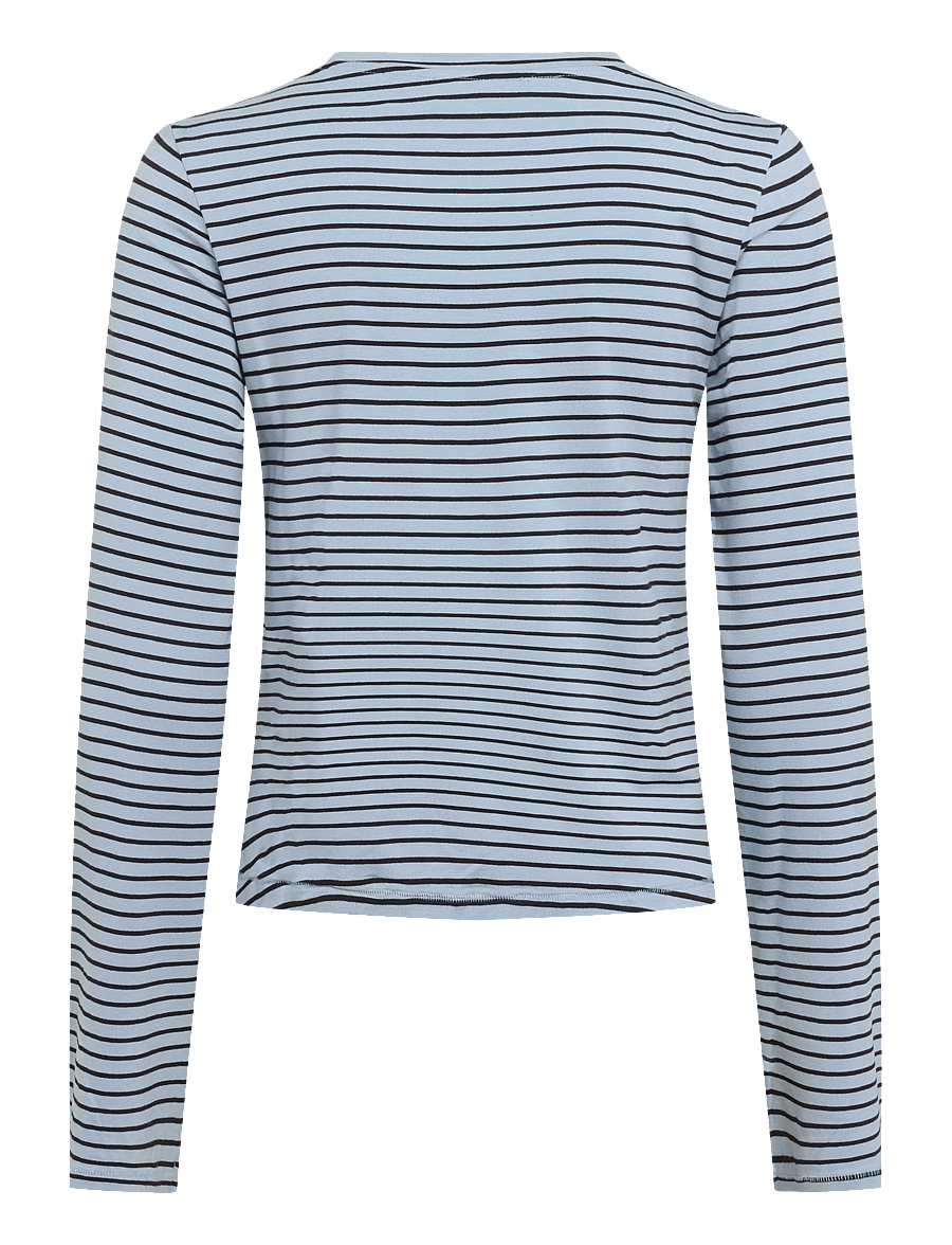 Monki - Viscose Longsleeve - long-sleeved tops - blue dusty light - 1