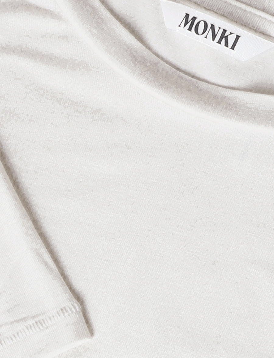 Monki - Viscose Longsleeve - pikkade varrukatega topid - white light - 2