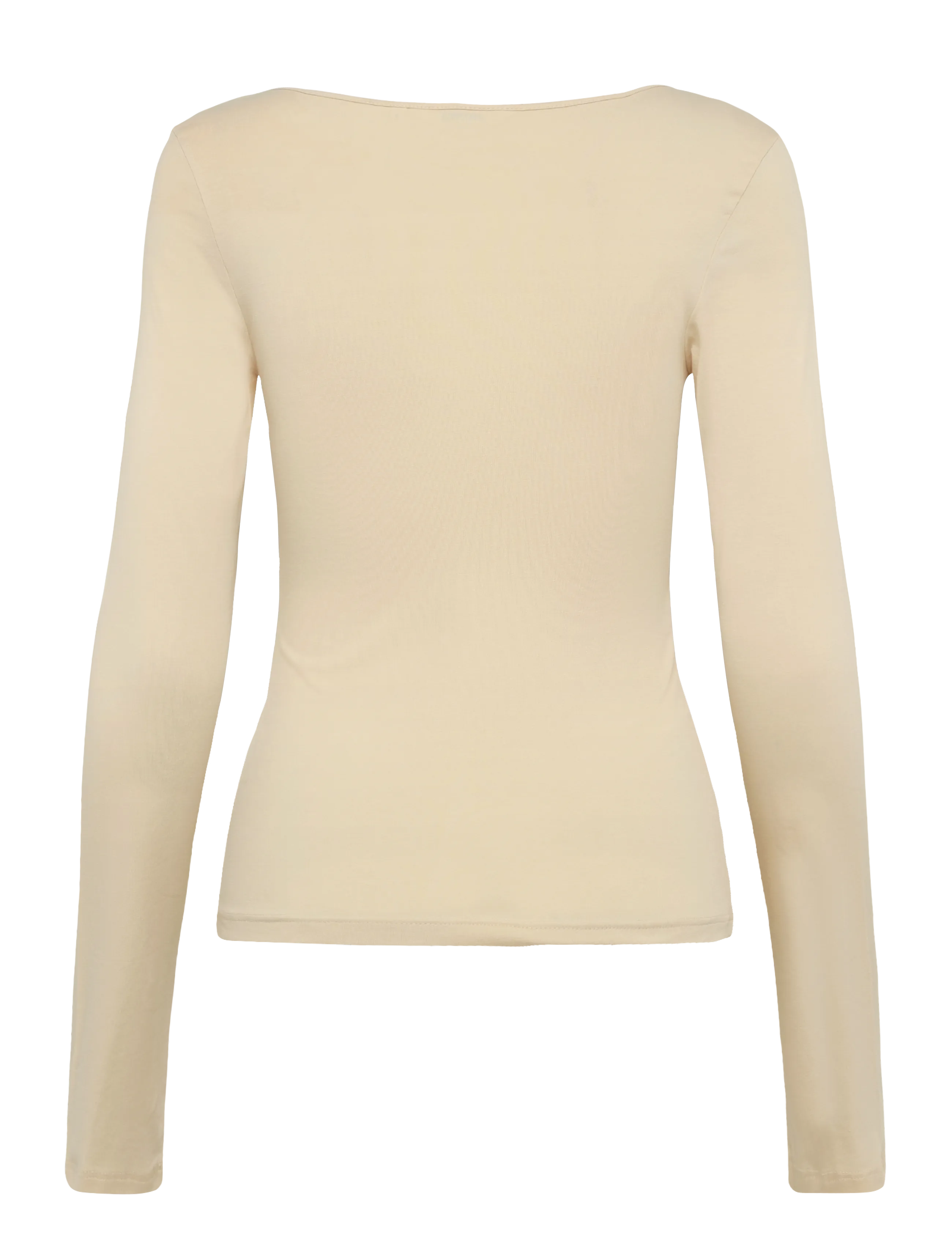 Monki - V-Neck Longsleeve - long-sleeved tops - beige dusty light - 1