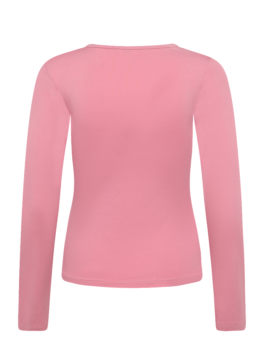Monki - V-Neck Longsleeve - långärmade toppar - pink medium - 1