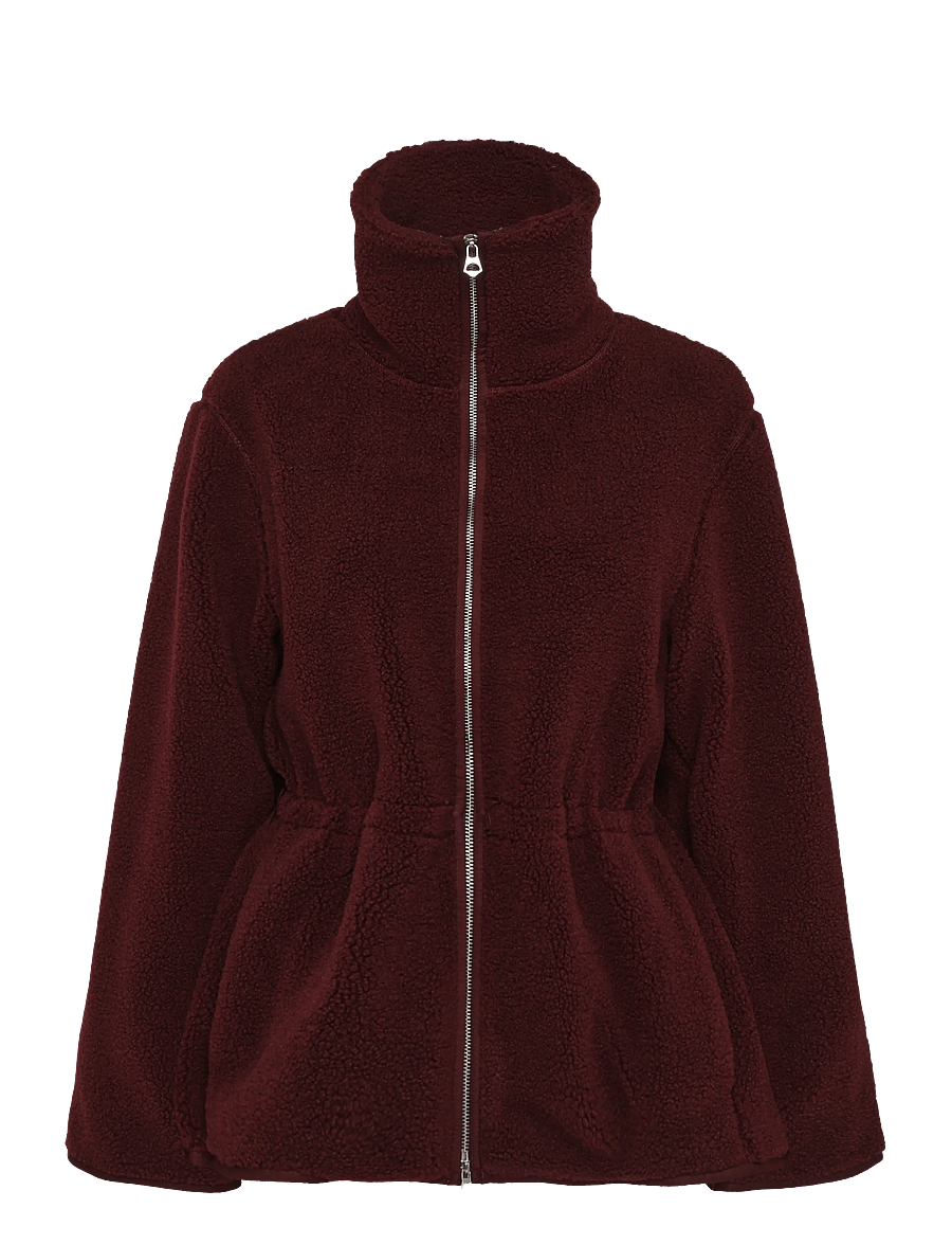 Monki - Waisted Pile Jacket - kunstpelz - red dark - 0