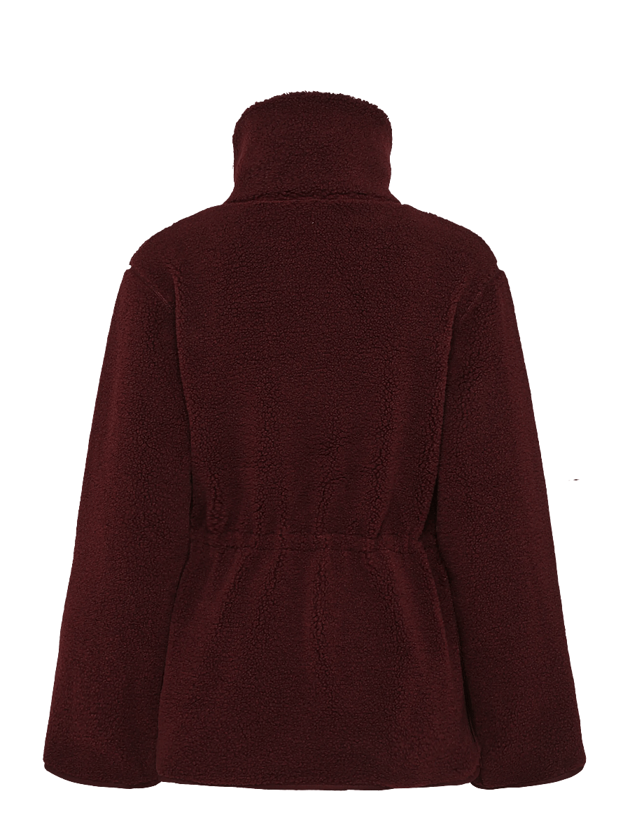 Monki - Waisted Pile Jacket - kunstpelz - red dark - 1