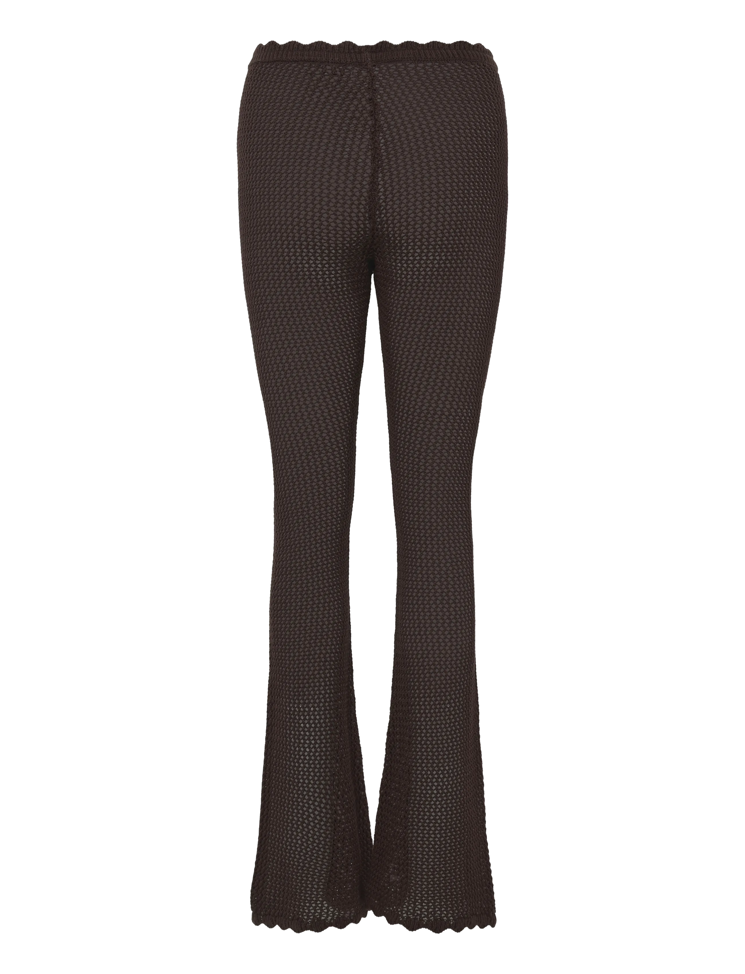 Monki - Flared Crochet Trousers - brown dark - 1